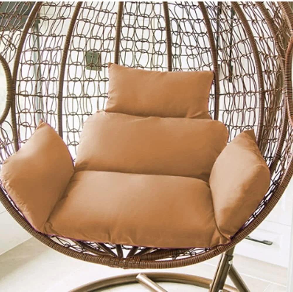 JONJUMP Brown Furnishing Egg Hammock Seat Cushion Leisure Hanging Chair Pads Balcony Swing Basket Back Pillow Detachable Patio Yard