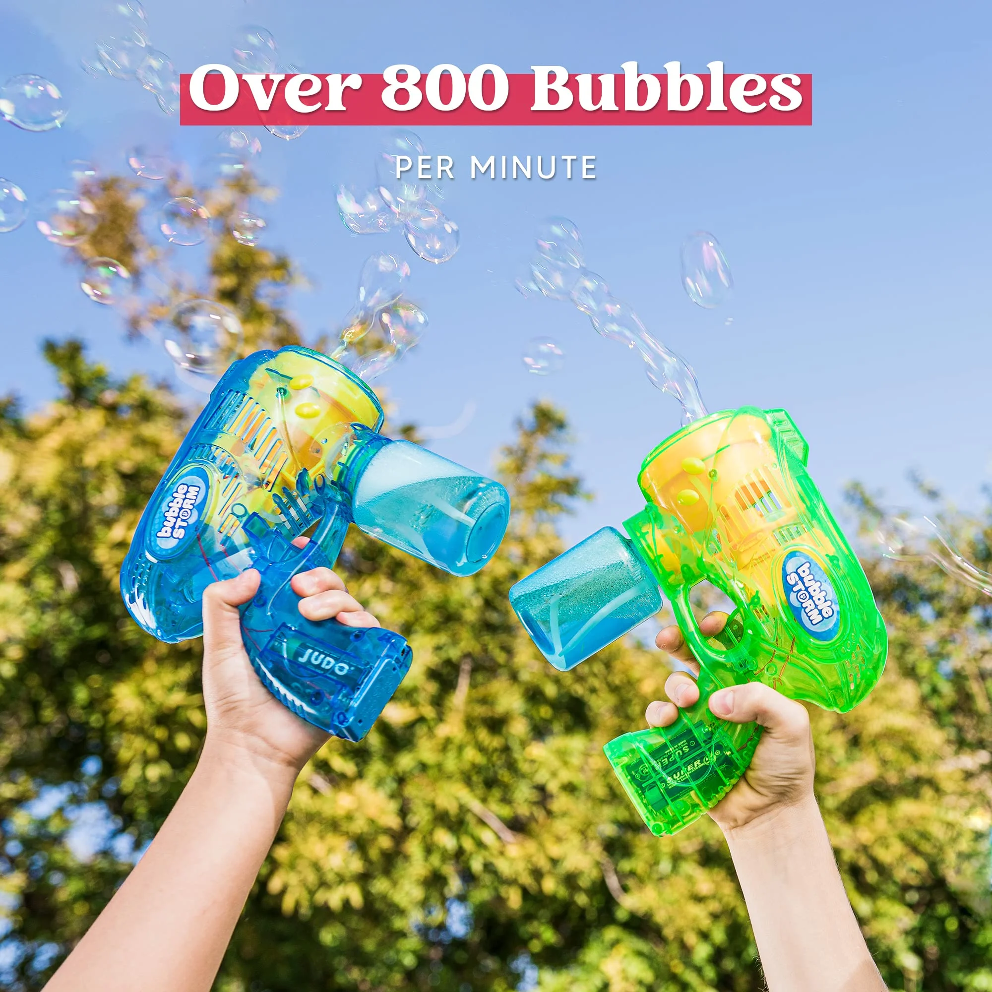 Syncfun Bubble Gun Machine,with 10 Oz Bubble Refill Solution, Automatic 5000+ Bubbles Per Min,Bubble Maker Blower for Kids Toddler,Outdoors, Party Favor, Bubble Toys