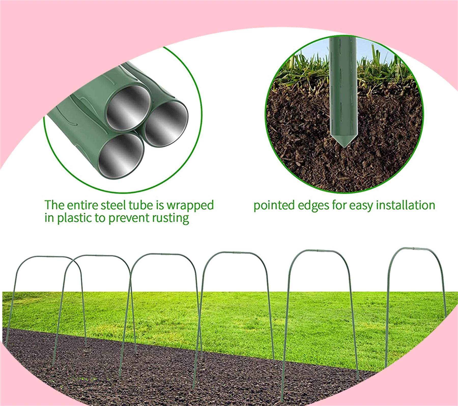 Garden Greenhouse Hoops-6 Sets