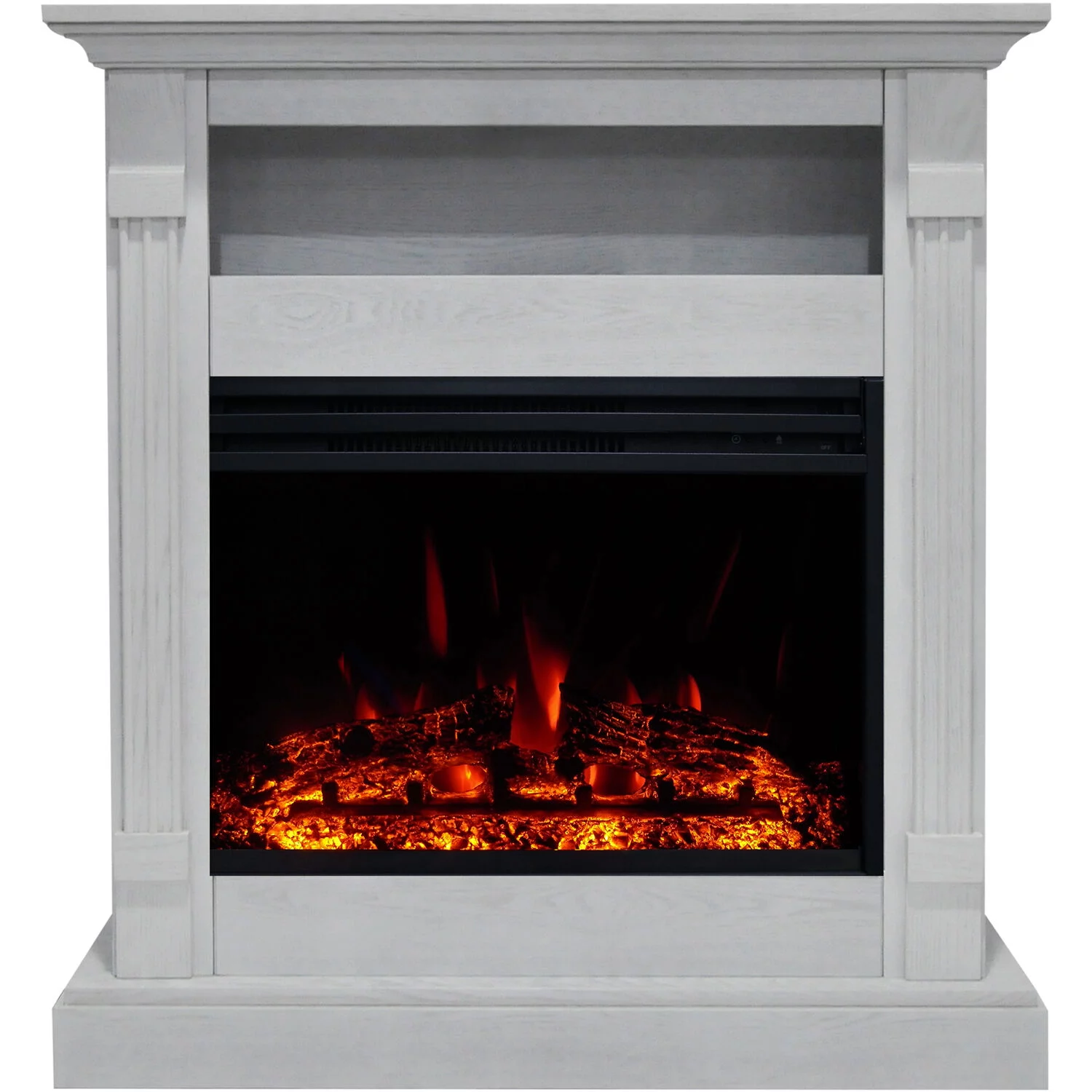 Hanover Drexel 34-Inch Electric Fireplace Heater with White Mantel