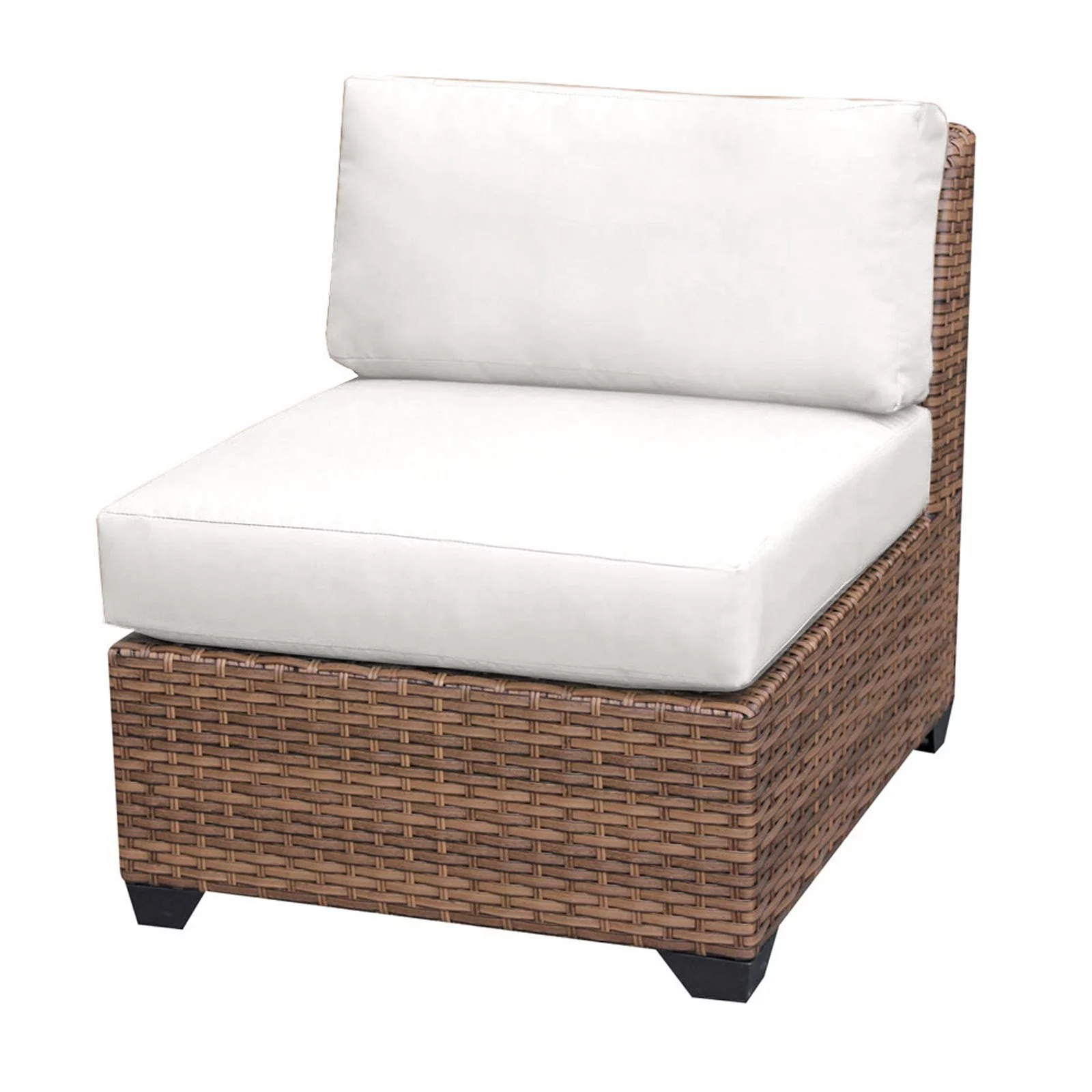 TKC Laguna Armless Patio Chair in White (Set of 2)