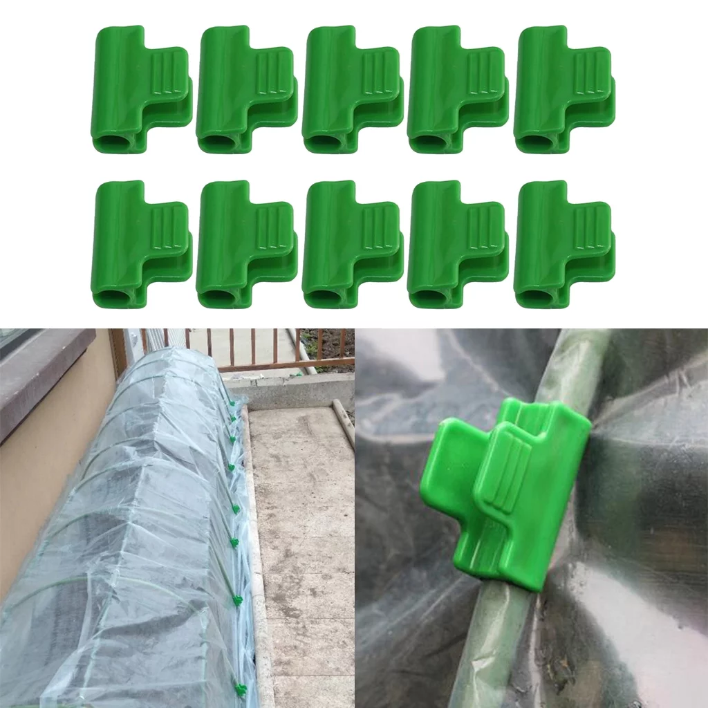 10 Pack Clamps For Greenhouse Film Row Cover Netting Tunnel Hoop Clips,Shed Film Shading Net Rod Clip For 11mm/0.43