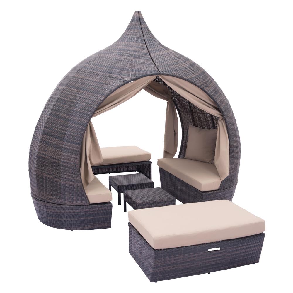 Day Bed Lounge Chair, Brown & Beige, Belen Kox