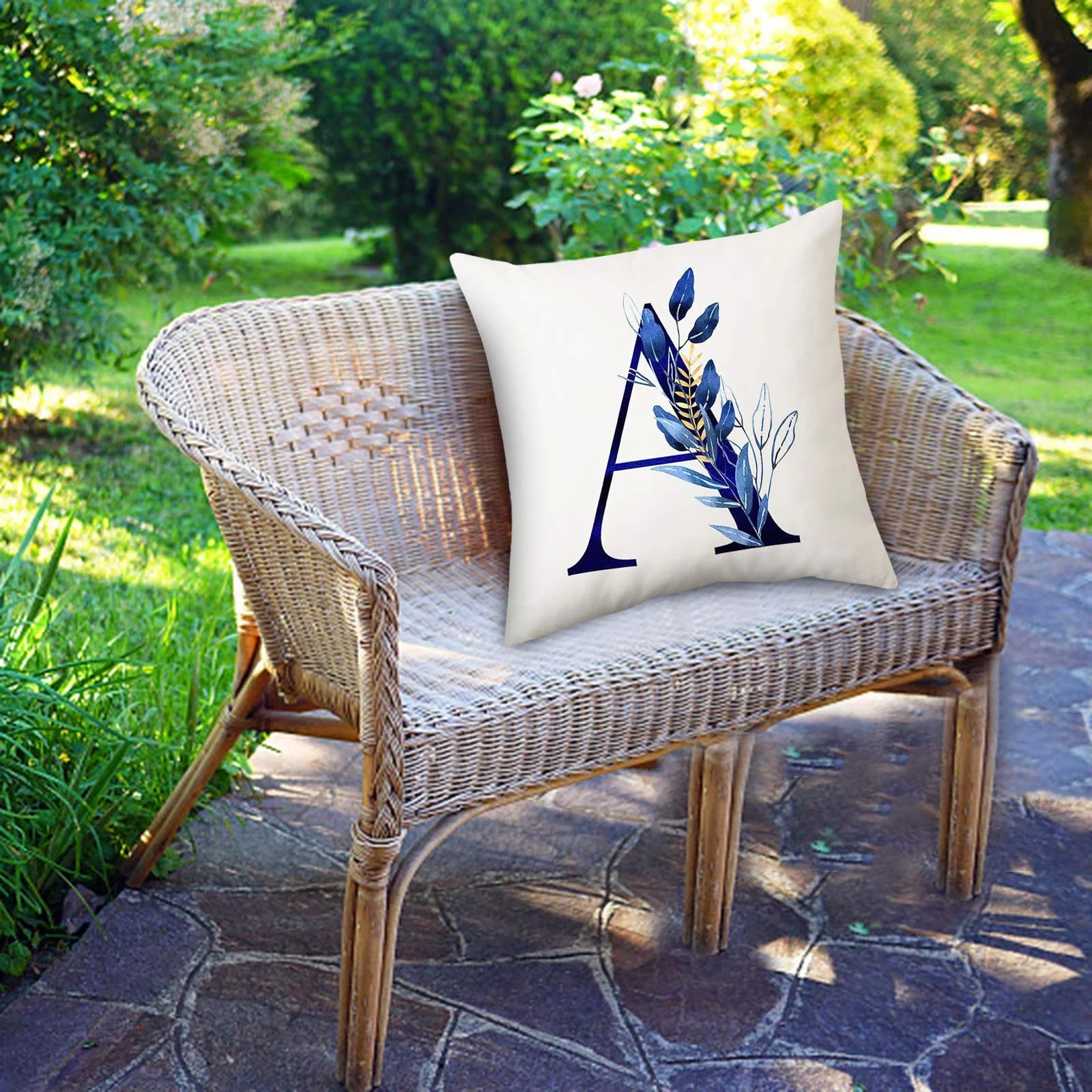 SIfdSeng 1Pcs Throw Pillow Covers Alphabet Decorative Pillow Cases Abc Letter Flowers Cushion Covers 18 X 18 Inch Square Pillow Protectors for Sofa Couch Bedroom Car Chair Home Decor 1Pc 882