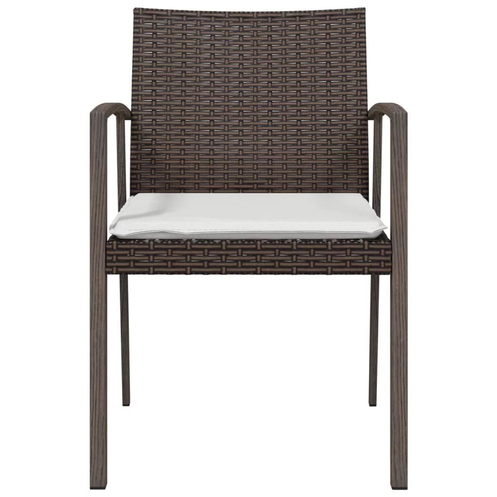 Dcenta Patio Chairs with Cushions 4 pcs Brown 22.2