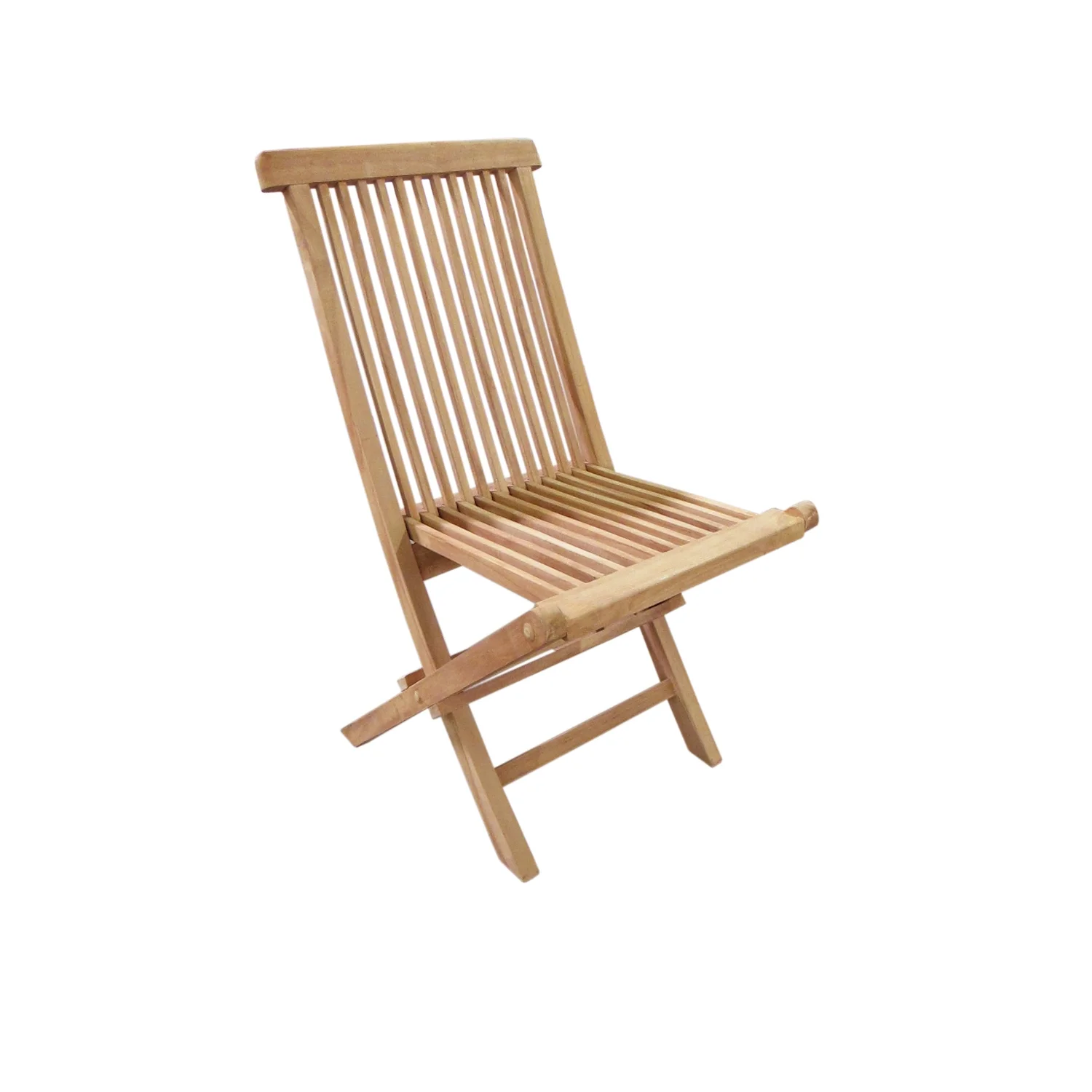 D-Art Collection Teak Solid Wood Crestwood Folding Chair in Natural (Set of 2)