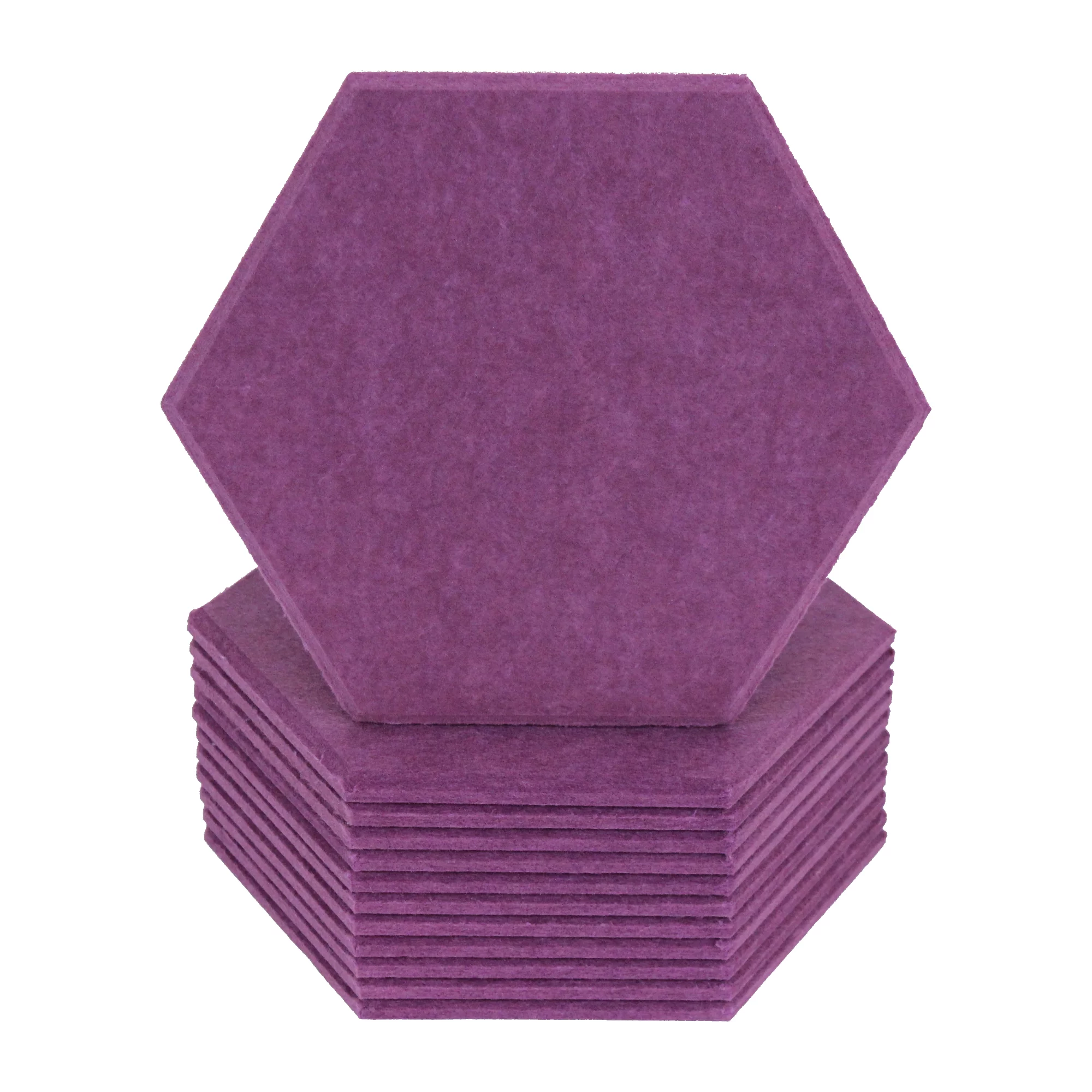 coloRIZE™ Hexagon Decorative Acoustic Panels - Plum Purple (12 Pieces)