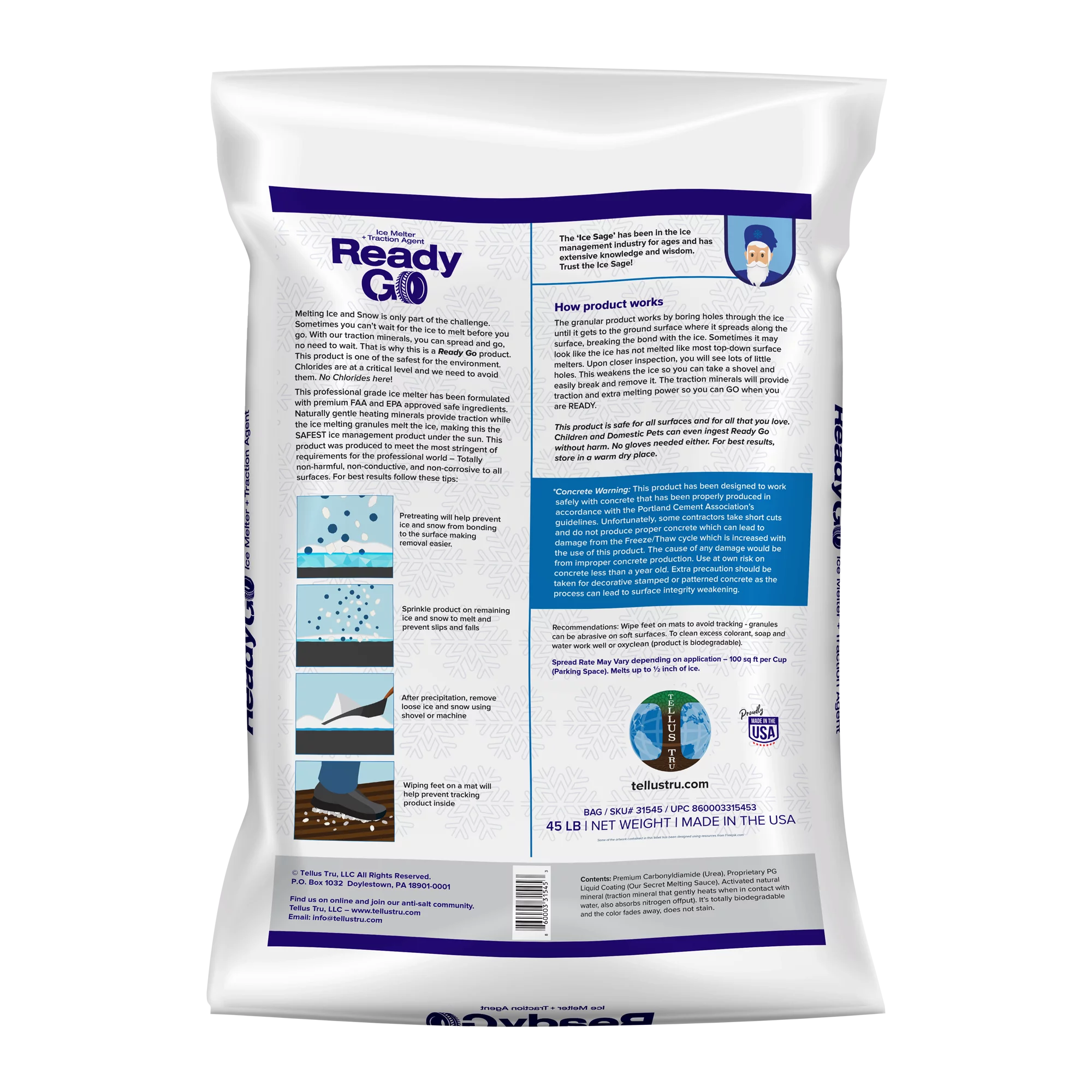 Ready Go Ice Melter 31546 35 lbs Traction Minerals to Melt Ice & Snow