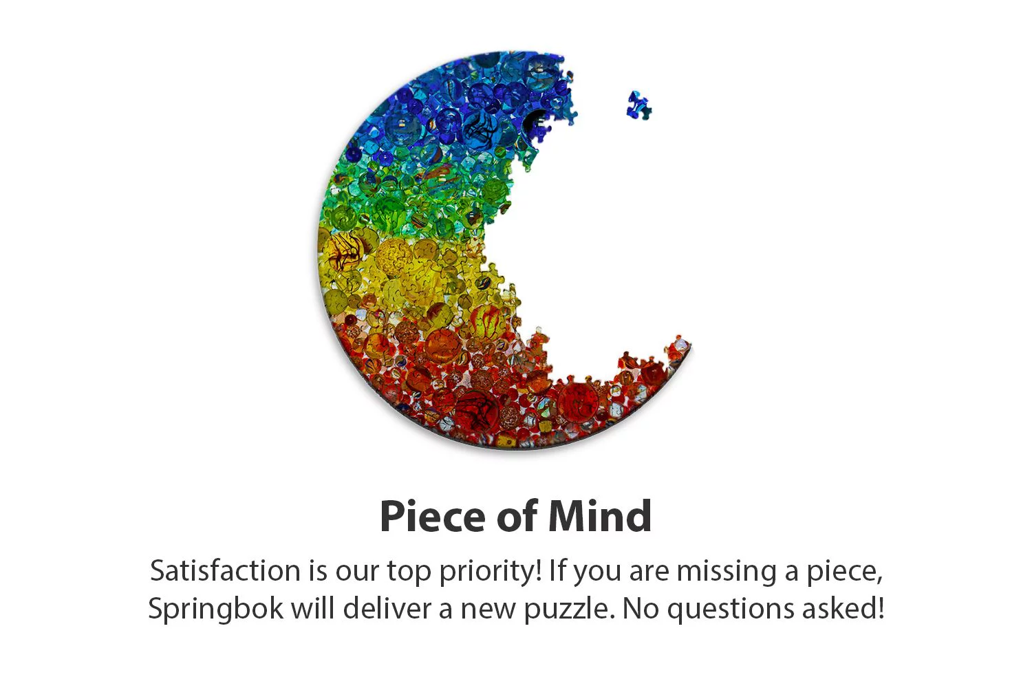 Illuminated Marbles, 500 Piece Round Puzzle, by Springbok Puzzles.