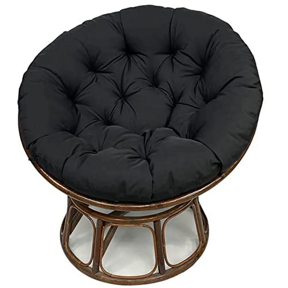 Water Resistant Papasan Cushion, Rocker Chair Pads, Hammock Seating Cushion for Hanging Egg Chair Folding Garden Sofa Patio Garden Swing Chair Black Round 24