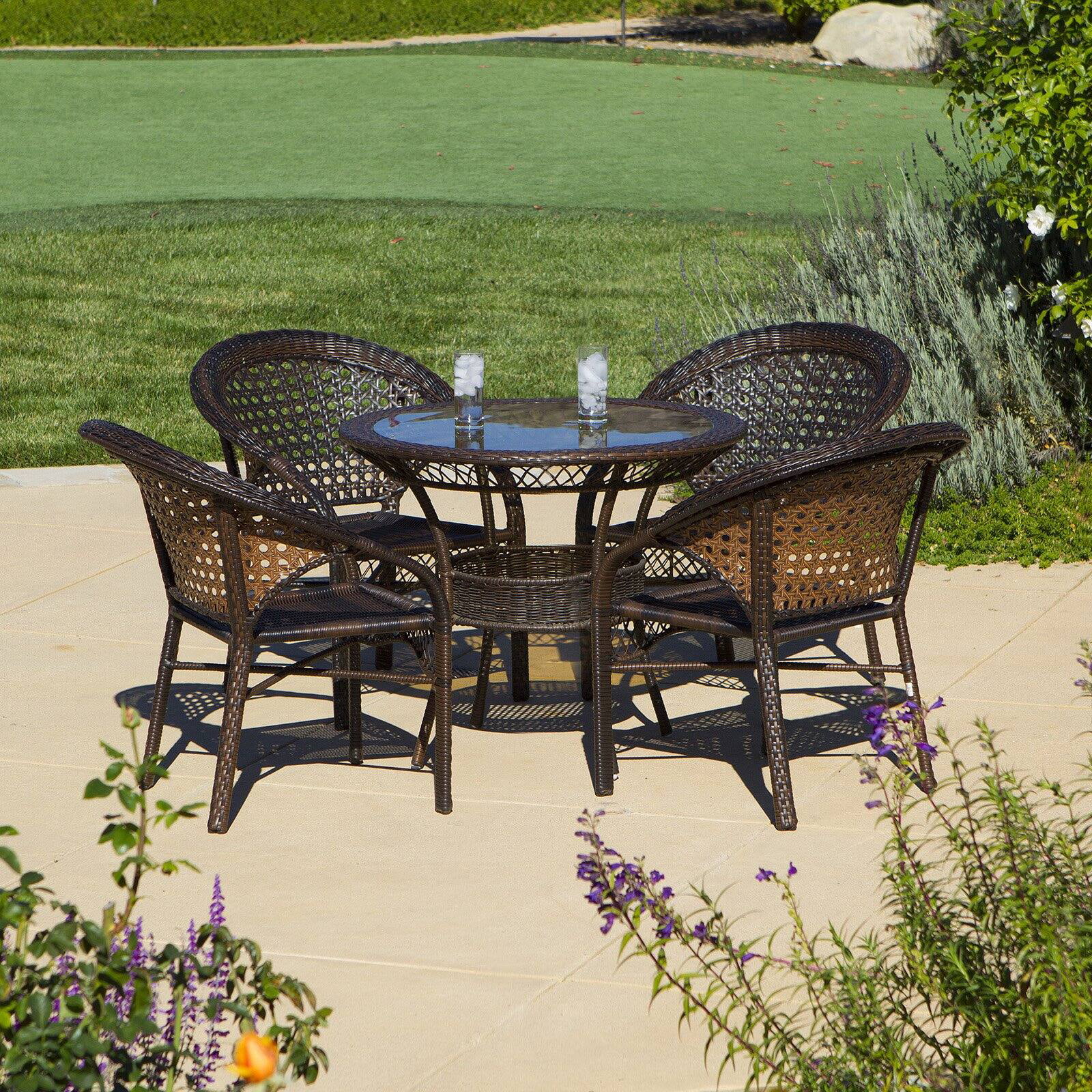 All-Weather Wicker Patio Dining Set - Set of 4