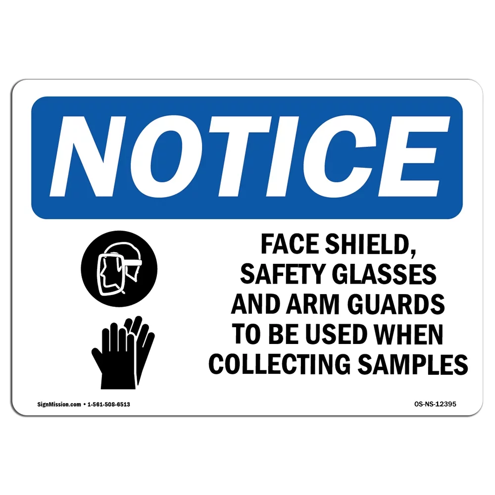 OSHA Notice Sign - Face Shields Safety Glasses Sign With Symbol | Decal | Protect Your Business Construction Site |  Made in the USA