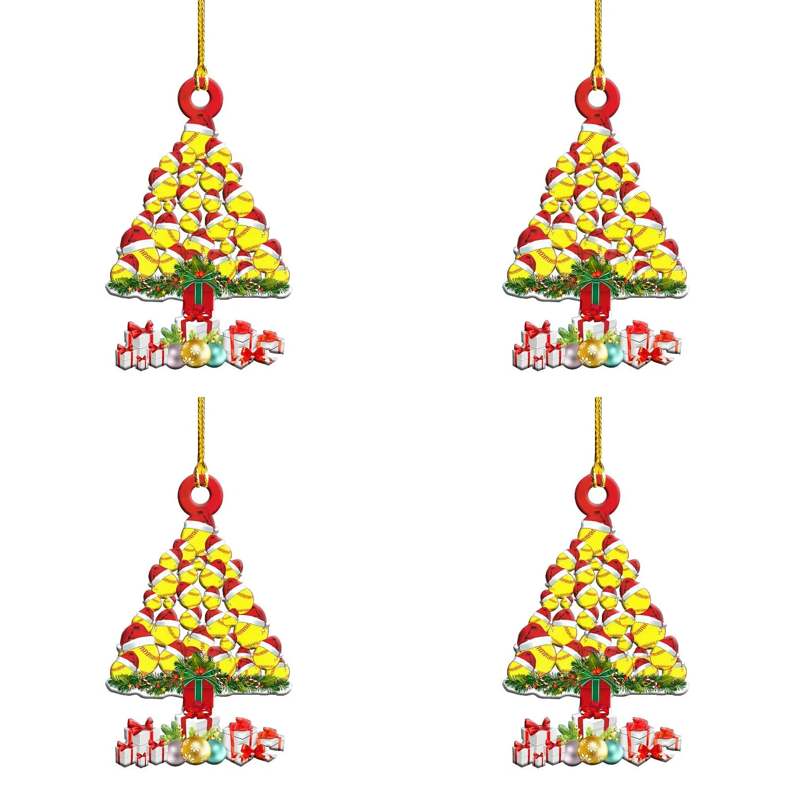 MtsDJSKF Calendar 2024 Planner Hourly 2021Christmas Ornaments Hangingration Gift Product Personalized Family *4Pcs