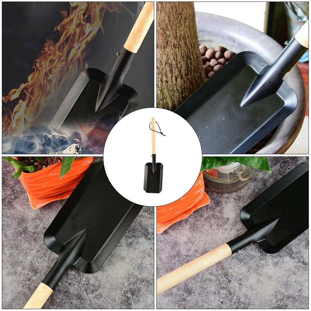 2 Pcs Wooden Handle Shovel Small Trowel Scoop Folding Mini Sapper Planting Iron Gardening Tools Camping