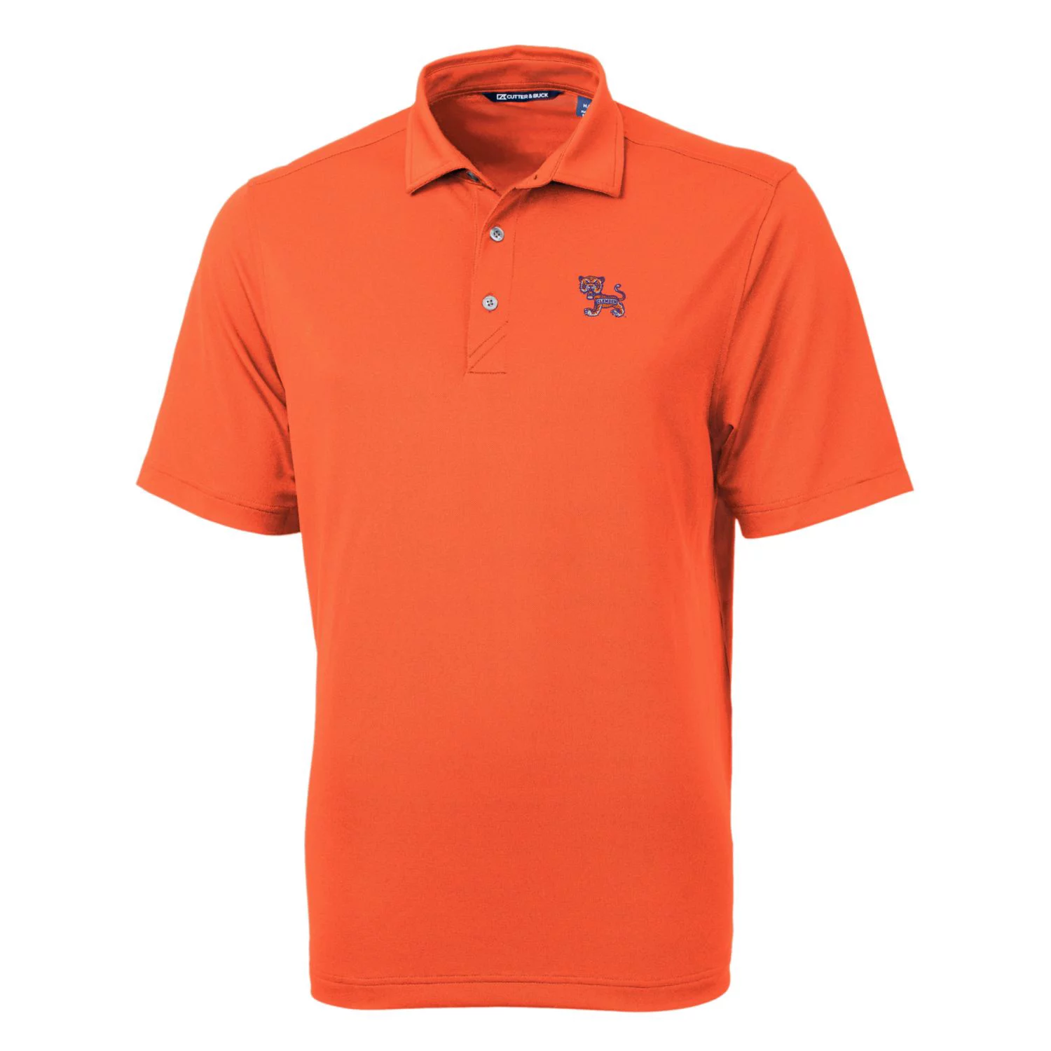 Men's Cutter & Buck Orange Clemson Tigers Team Logo Virtue Eco Pique Recycled Polo