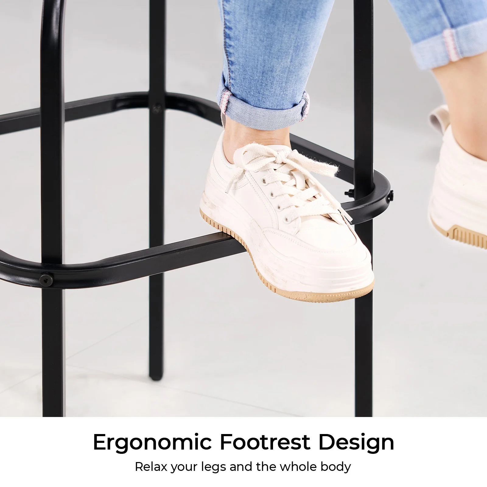 Vitarpatio 2 Piece Patio Swivel Bar Stools, Outdoor Bistro Set 360 Rotating Metal Textile Bar Height Swivel Chairs with Footrest and High Back