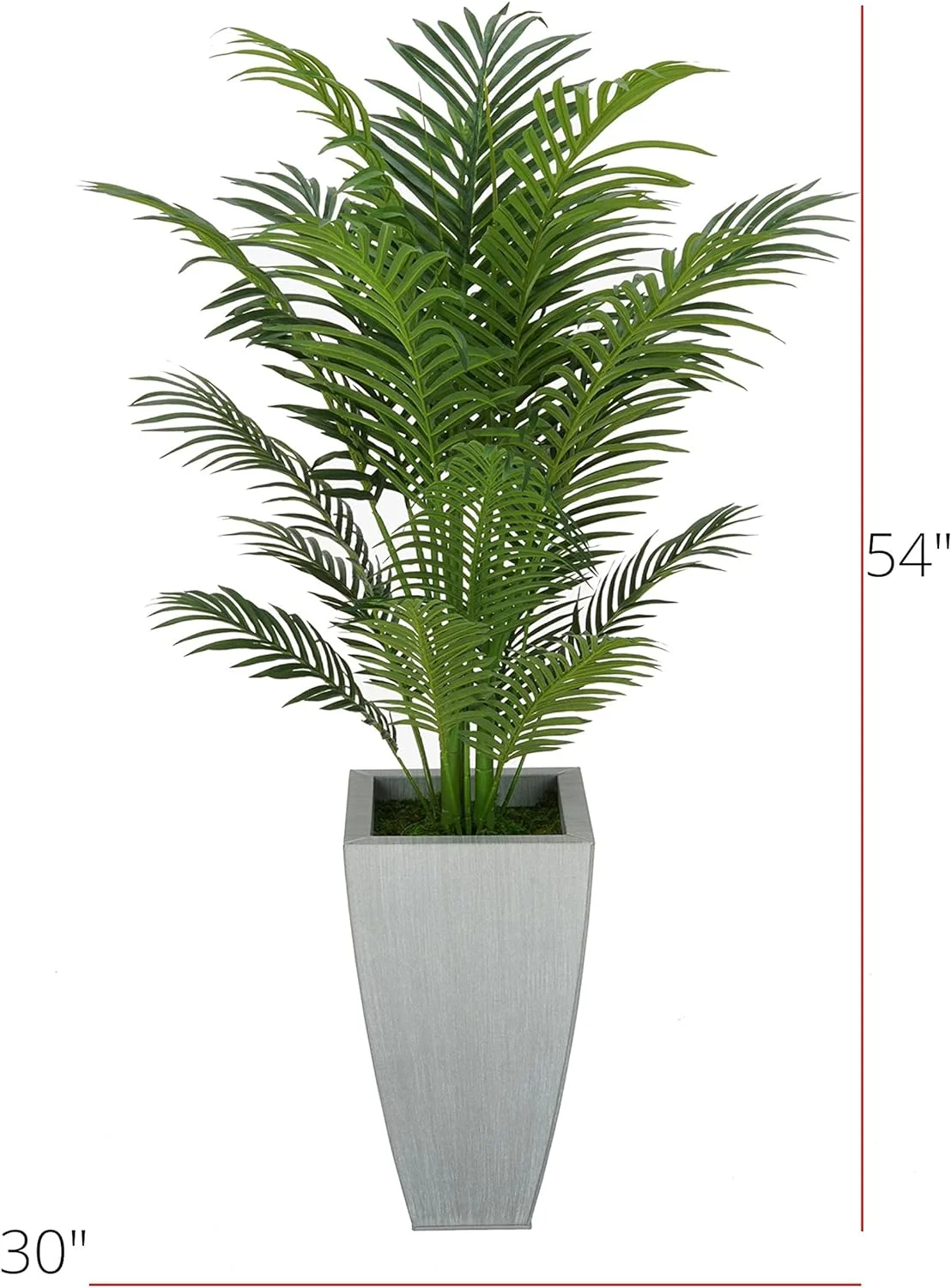 Artificial 4-1/2 Foot Areca Palm In Tapered Square Zinc (Cream)