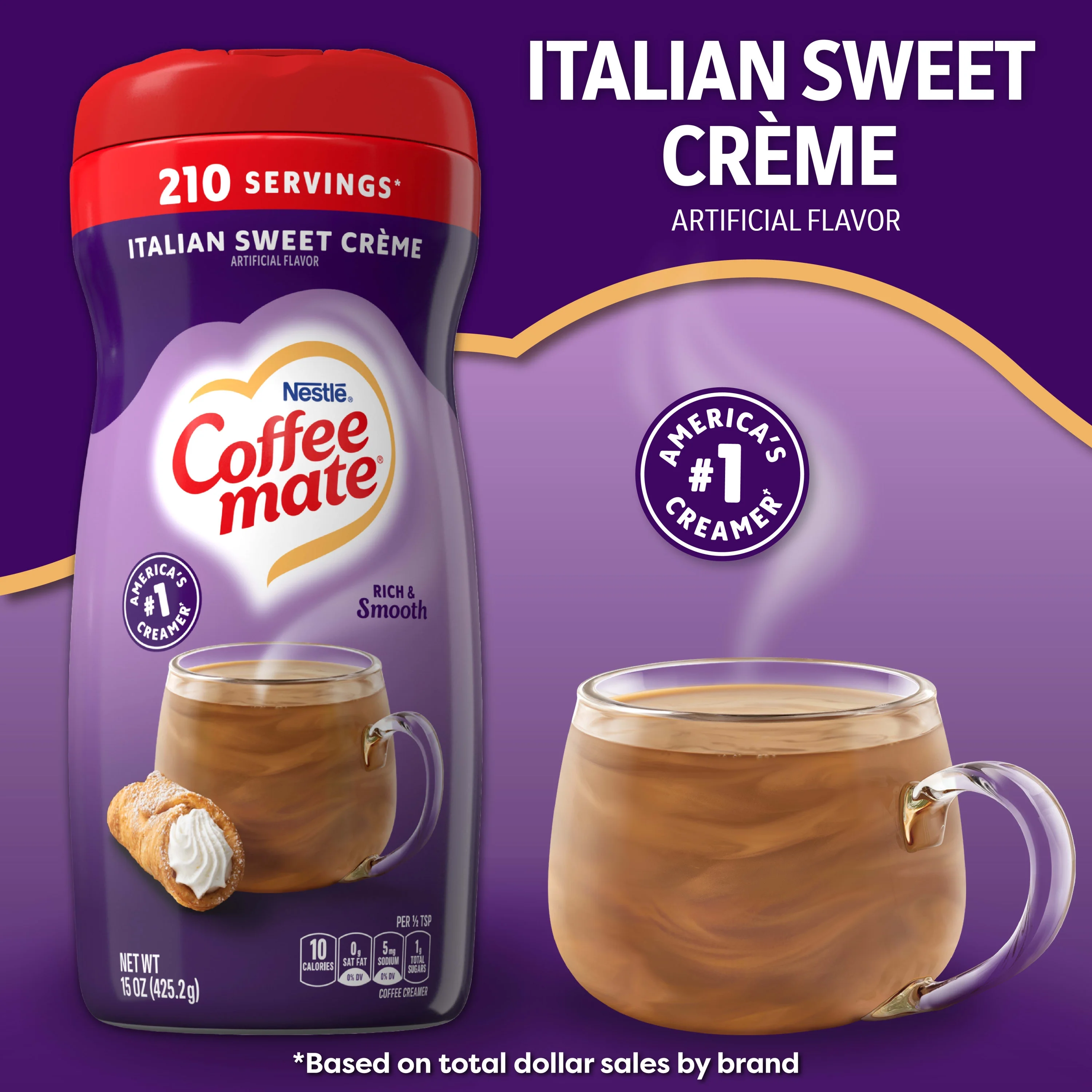 Nestle Coffee mate Italian Sweet Creme Powder Coffee Creamer, 15 oz