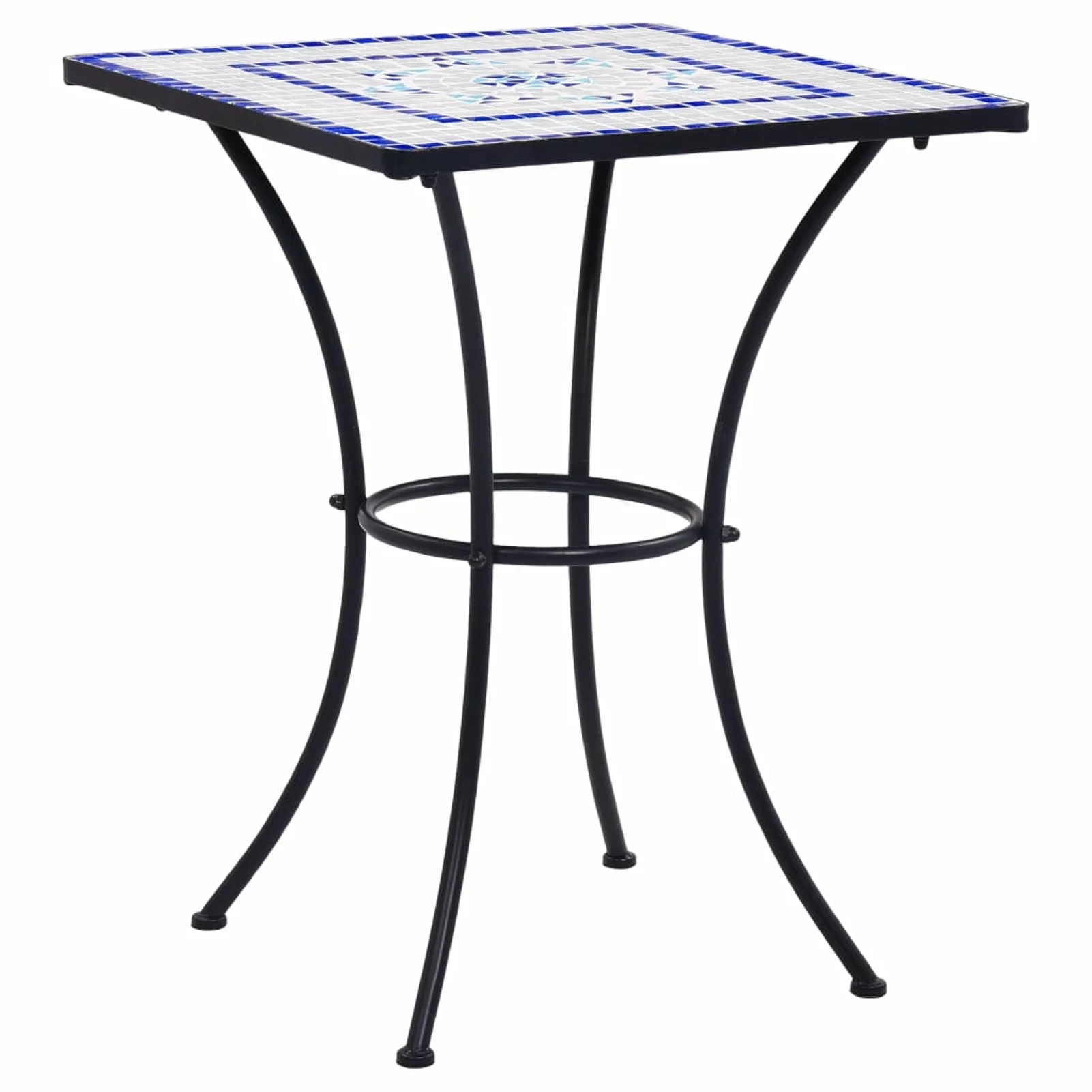 Walmeck 3 Piece Bistro Set Ceramic Tile Blue and White