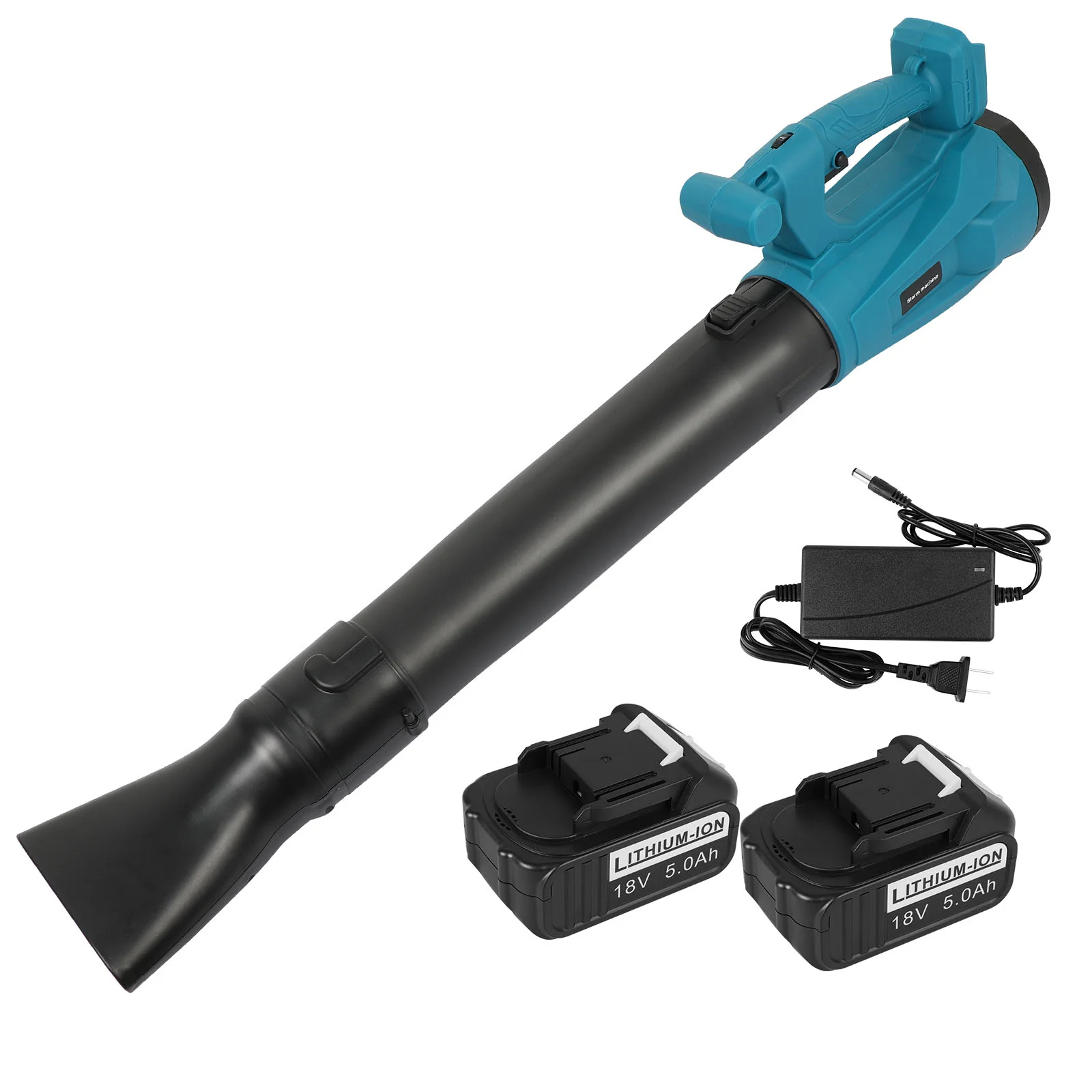 For Makita 18V 5.0Ah Li-Ion Battery Cordless Leaf Dust Air Blower Vacuum Tool 6 Speed With 2 Battery+Charger