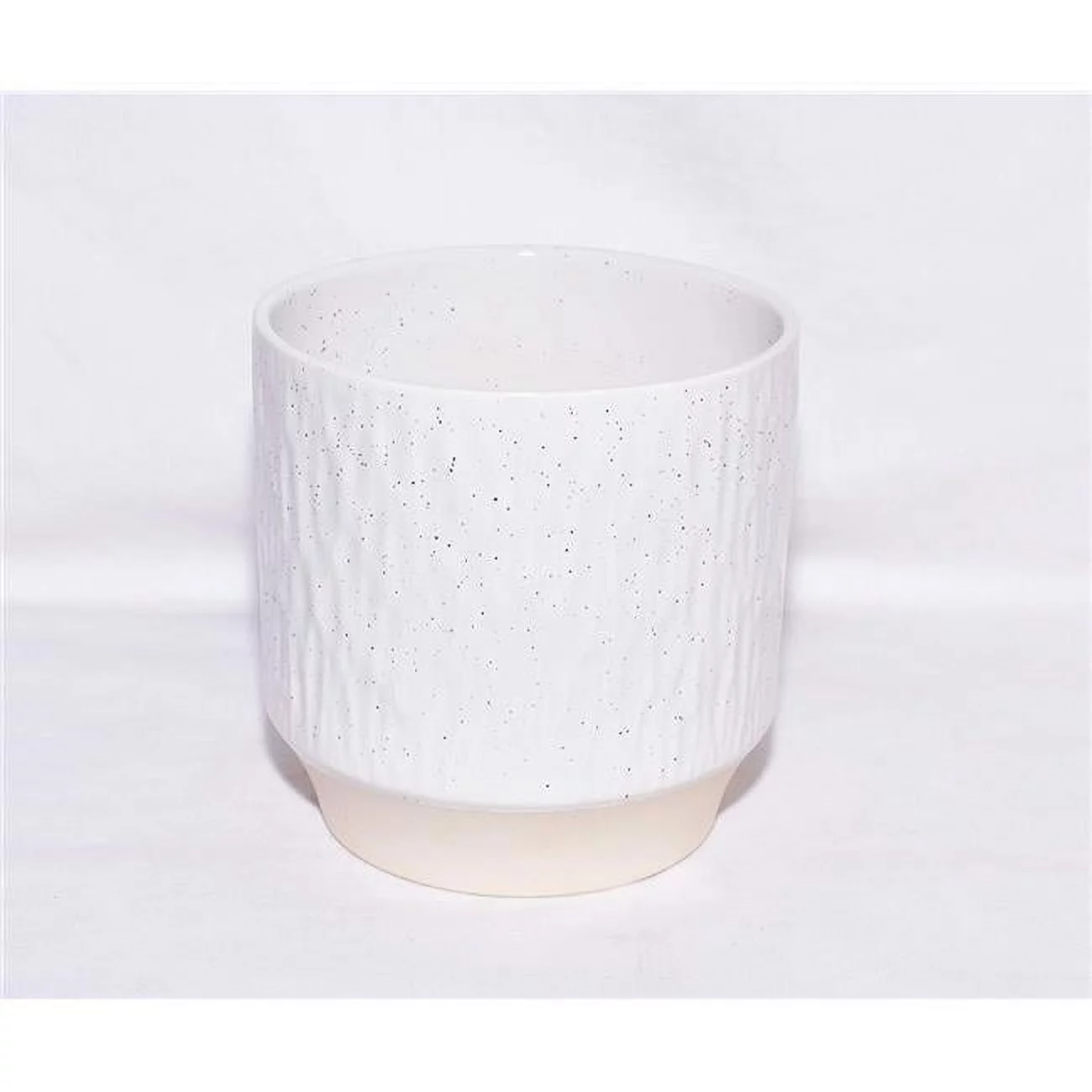 Rippled Ceramic Planter, White