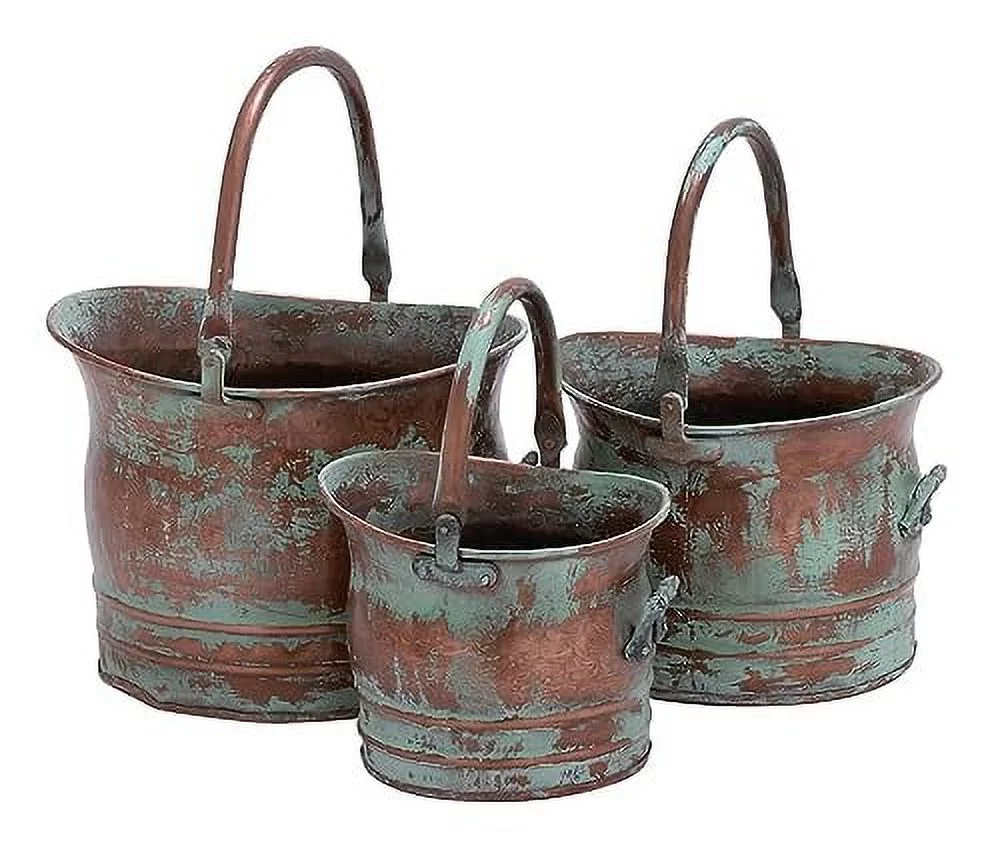 Rustic Metal Round Planter, Set Of 3 13