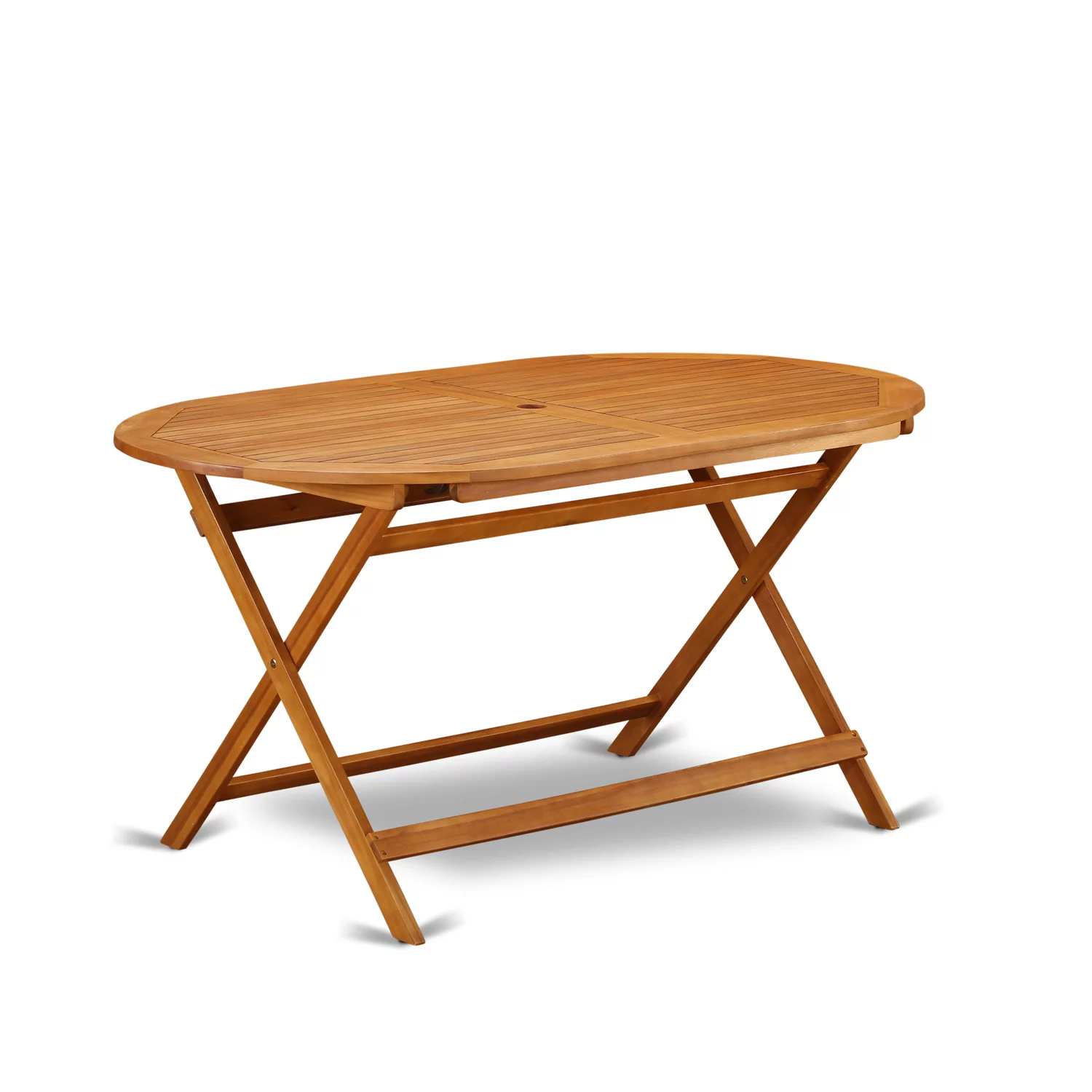 East West Furniture Wooden Patio Set Natural Oil, DIBS7CWNA