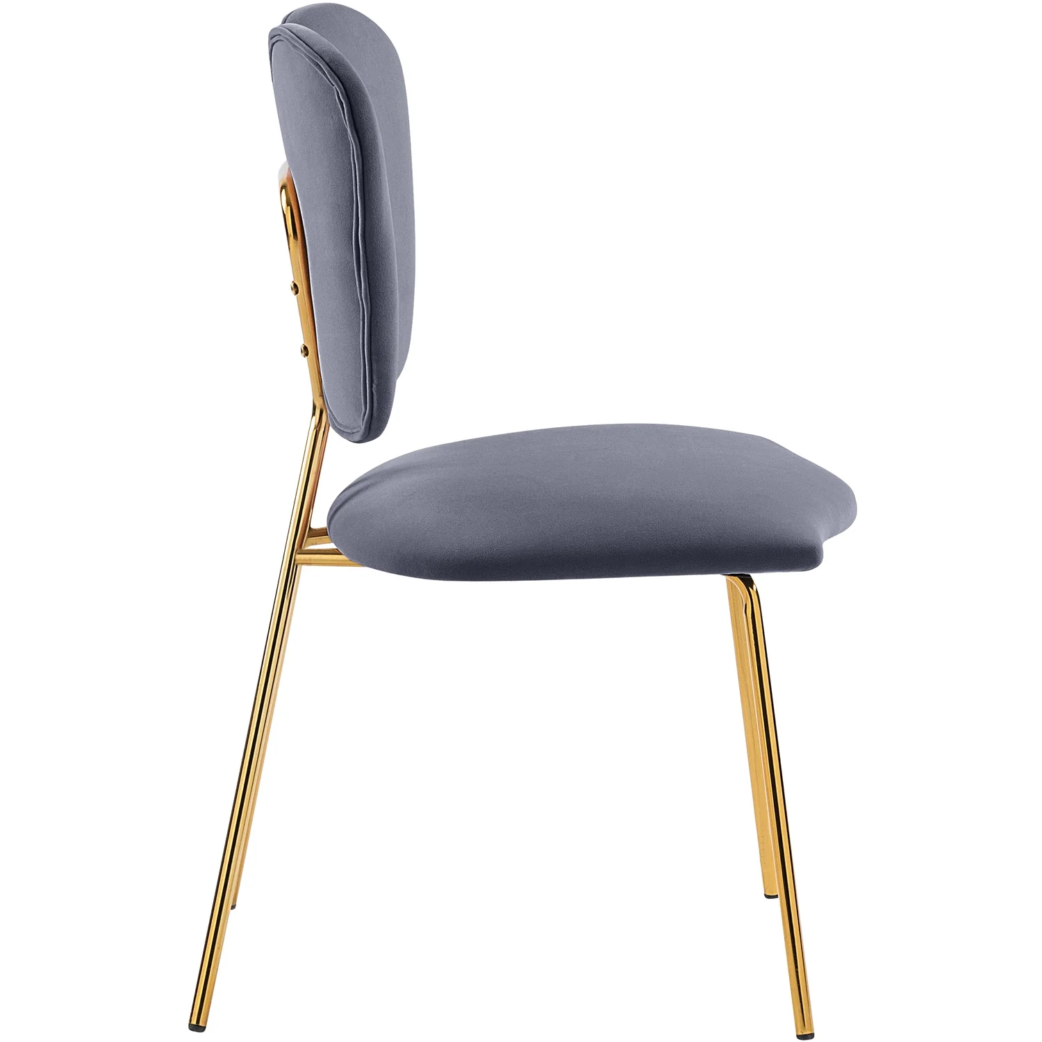 Maykoosh Artisanal Attic Velvet Upholstered Dining Chair with Butterfly Shaped Back and Sturdy Gold Iron Legs