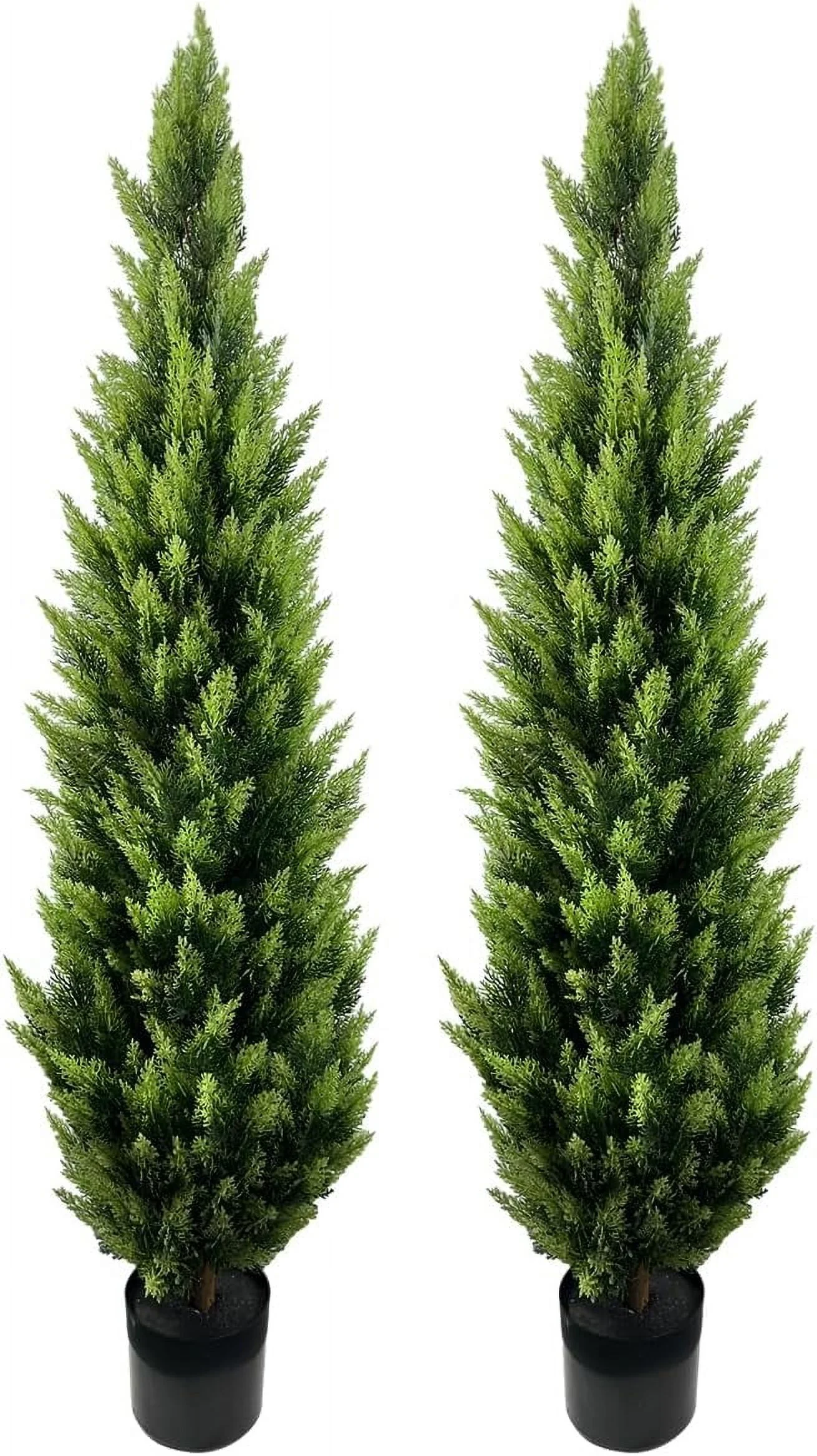 Artificial Cedar Trees 5ft(2pack) Indoor Outdoor UV Rated Potted Plants Artificial Topiary Artificial Shrubs Tree