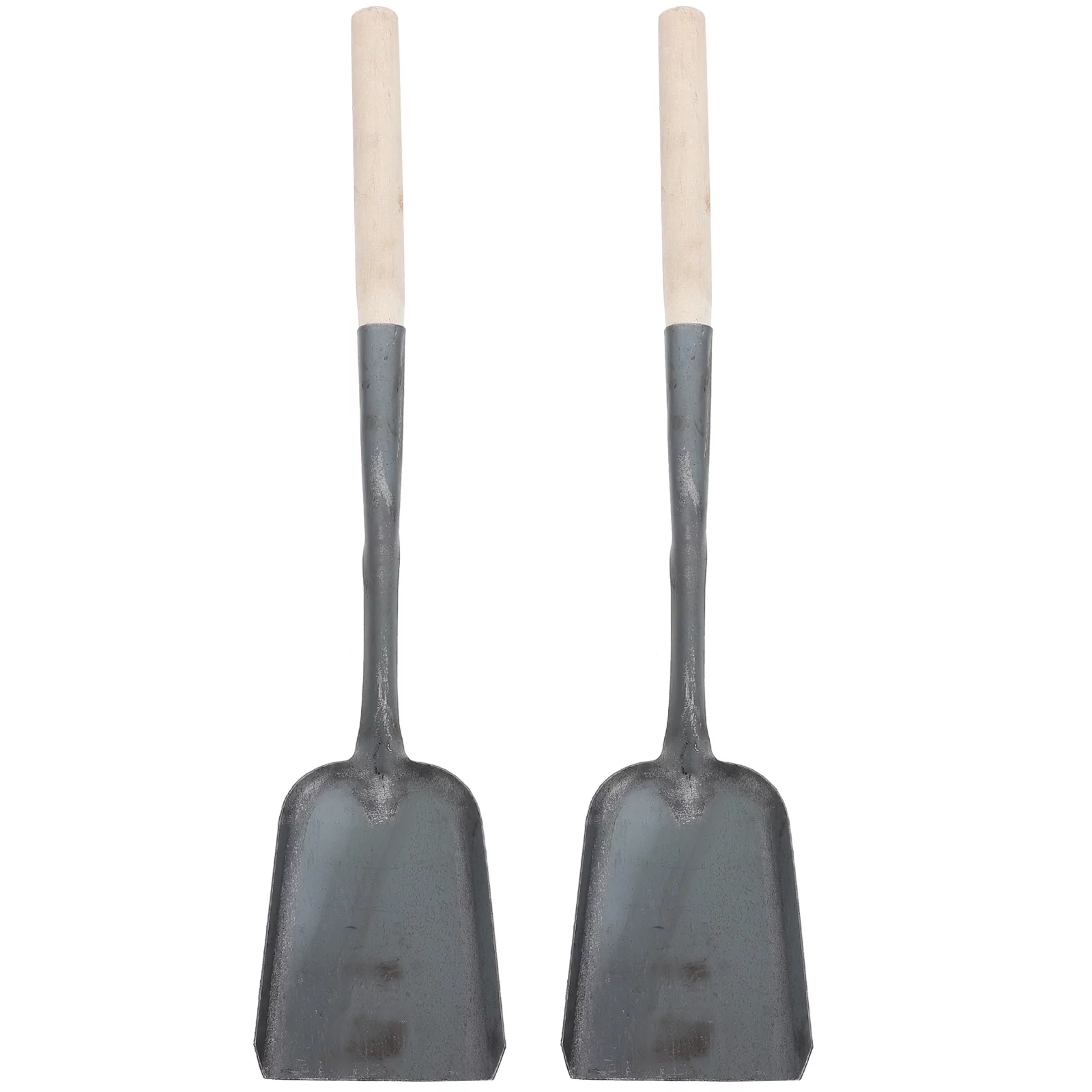 Qumonin 2Pcs Fireplace & Outdoor Shovel with Wood Handle for Cleaning Garden, Car & Snow
