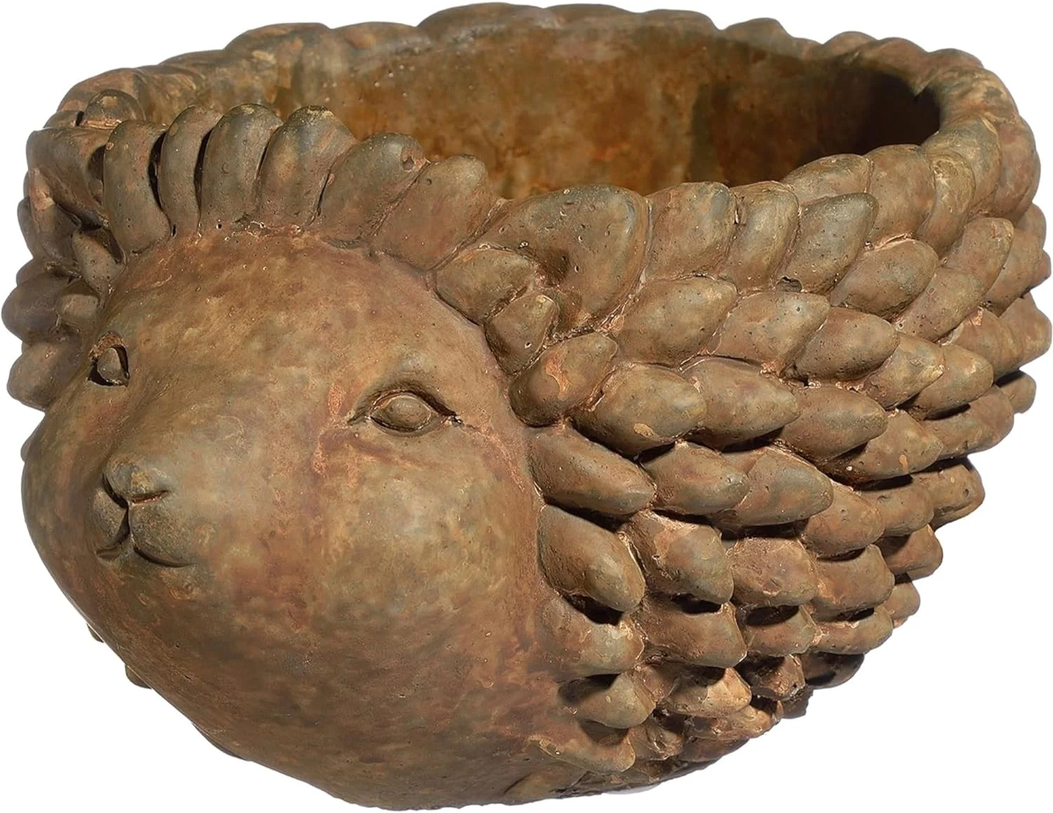 Cement Buddies Indoor Outdoor Hedgehog Planter, Rust, Small, 5.5