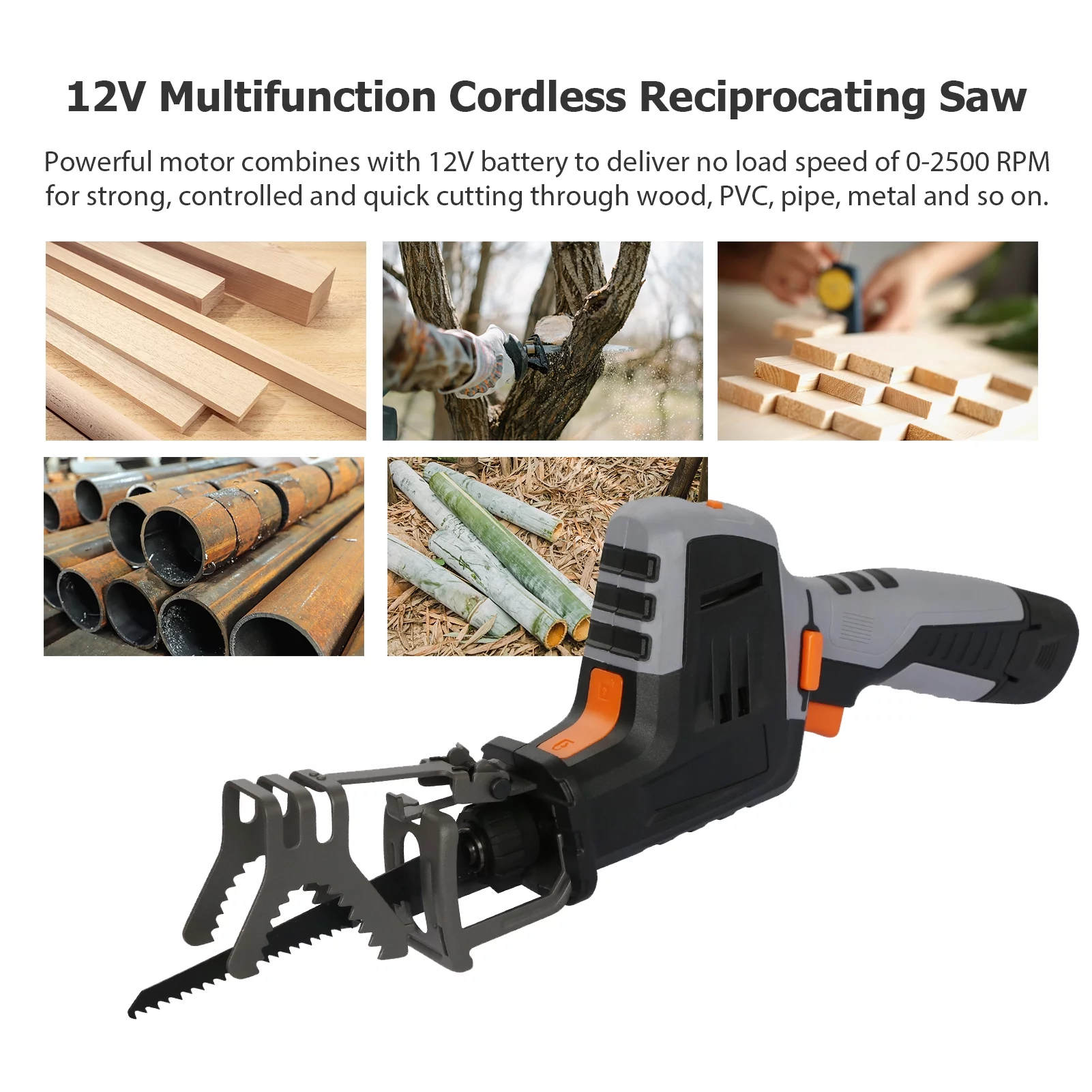 Electric Saw,Wood Saw Branches 2500rpm Handheld Saw Battery Wood Saw With 1.5ah Battery Branches Tool Handheld Saw With 1.5ah Battery Wood 12v Saw 2500rpm Anrio Dsfen Huiop