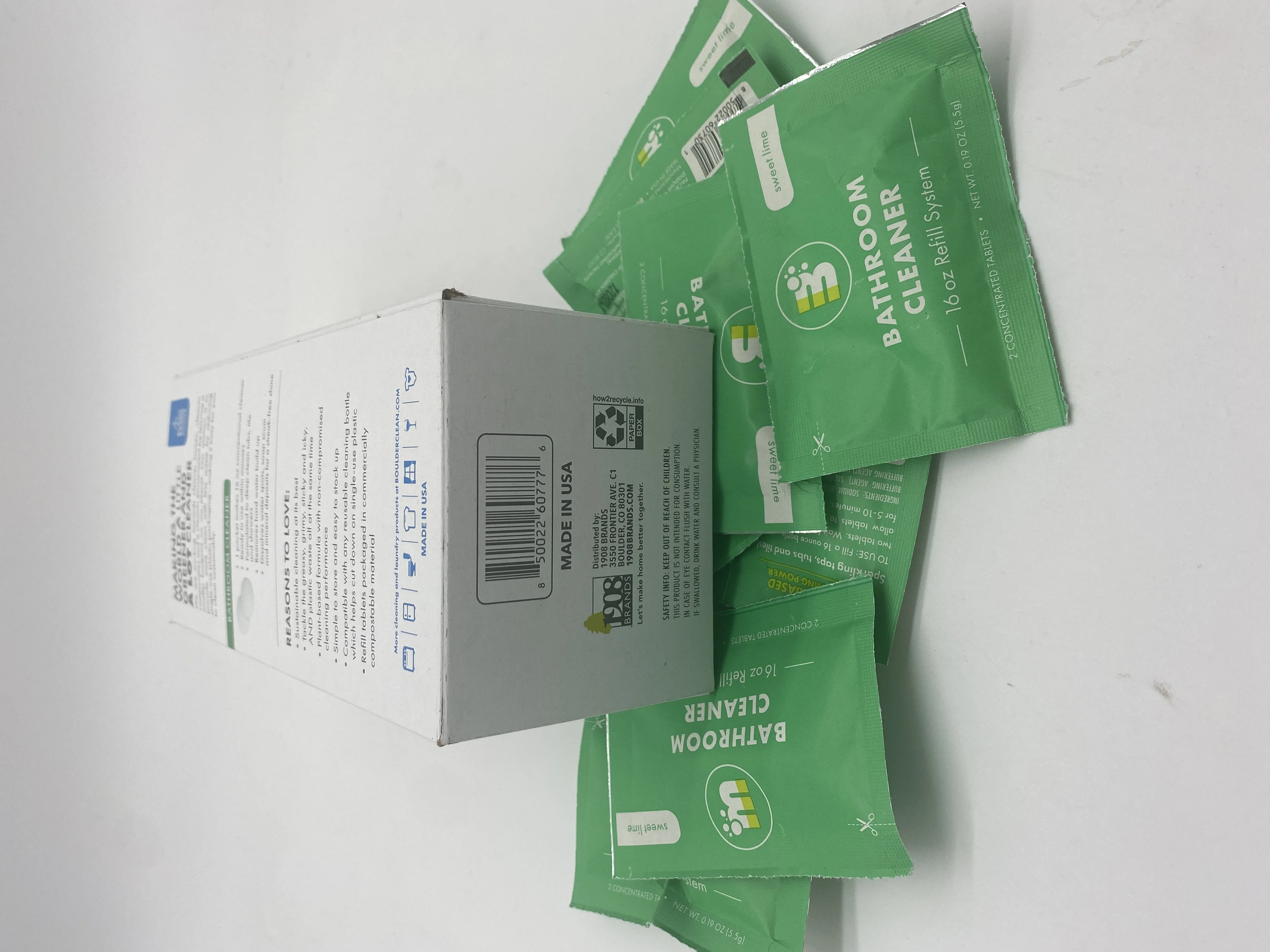 Boulder Bathroom Cleaner Refill - 16oz, Includes 30 Tablet Packets / Sweet Lime