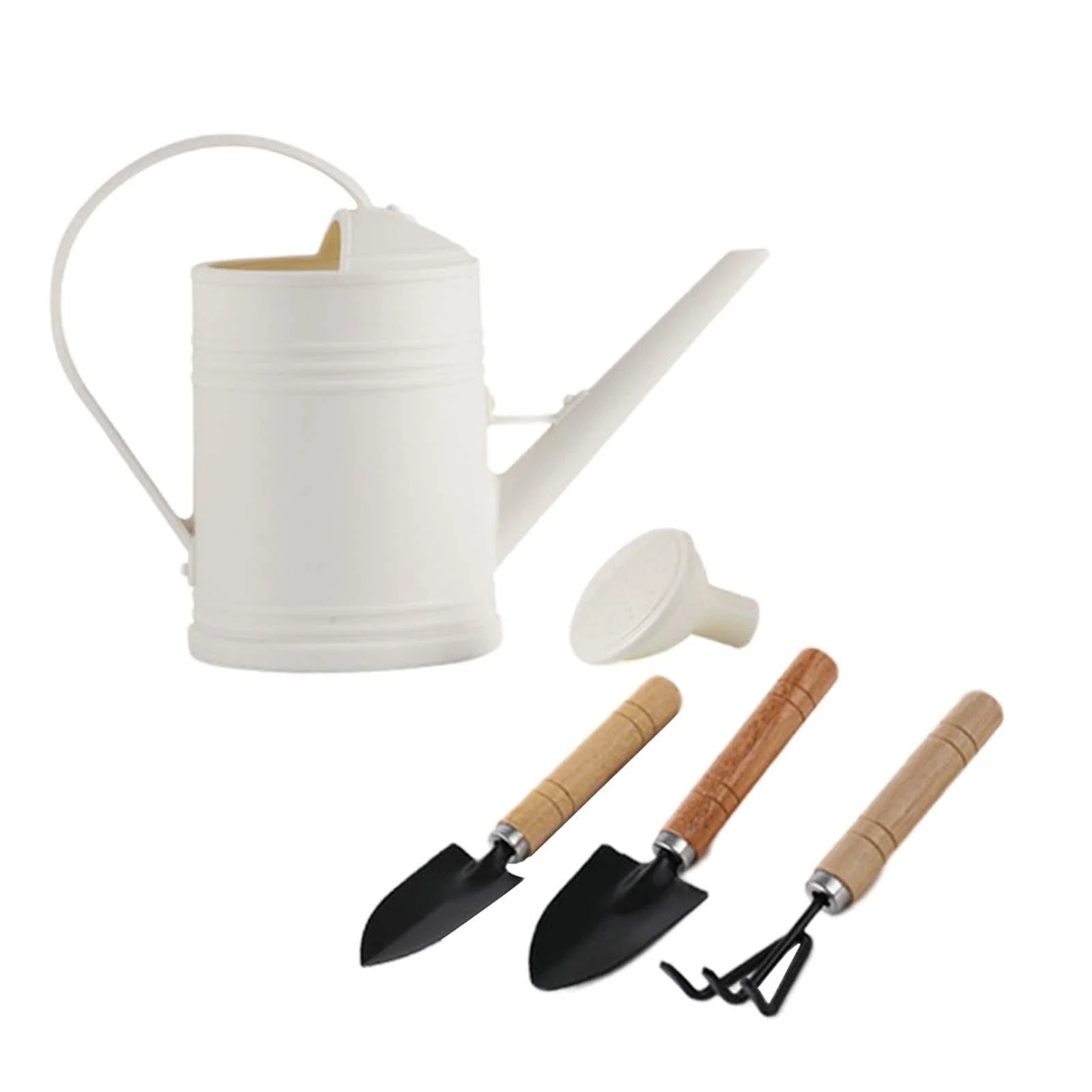 figatia Watering Can Garden Tool Set Gardening Hand Tools 2L Simple Large Capacity Watering Pot Water Can for Yard Garden Flower Home White