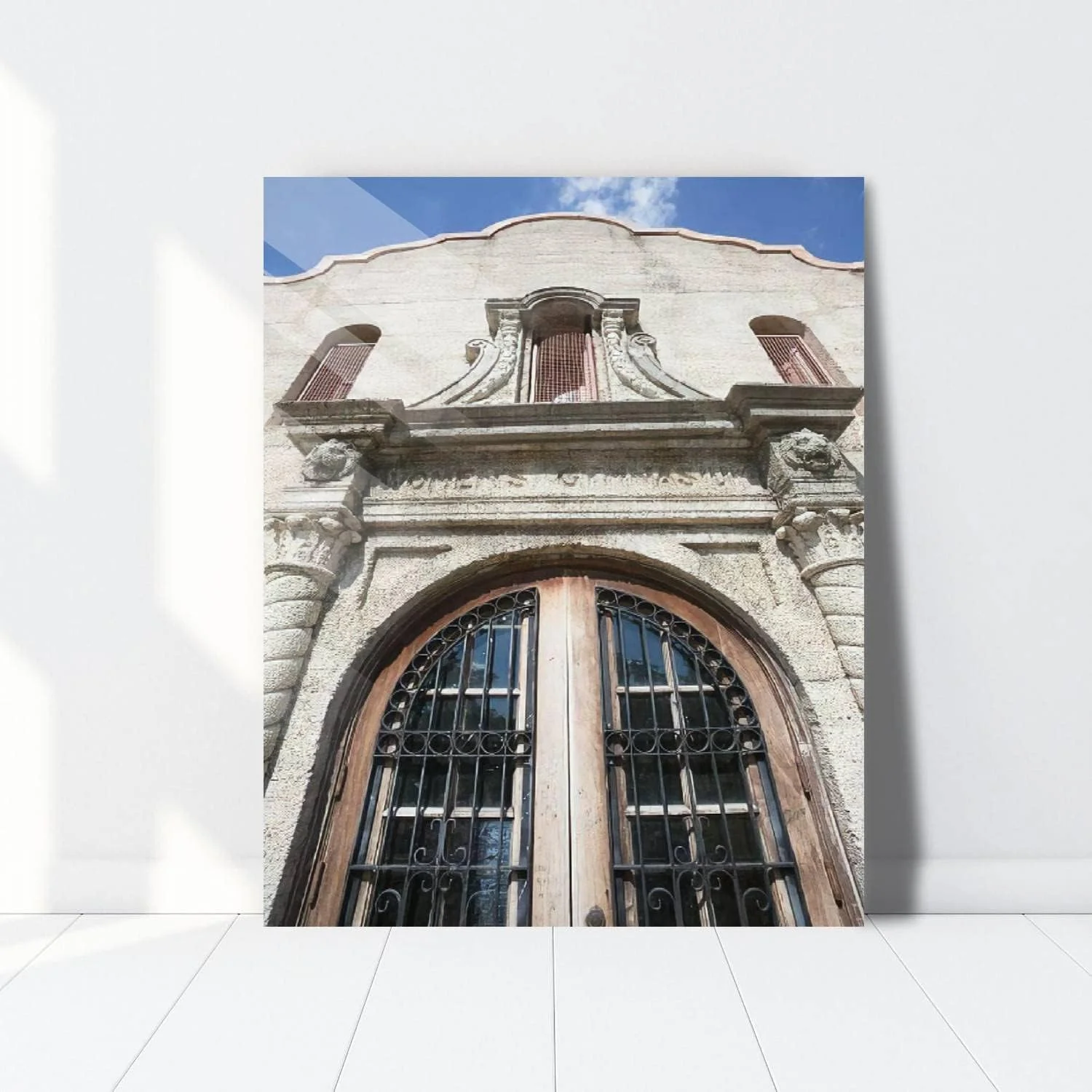 HelloGlass Tempered Glass Wall Art Decor Womens Gymnasium Tuley Park Fieldhouse in Chatham Chicago Prints On Glass Paingting Picture Modern Artworks For Living Room Bedroom Office 40x32inch