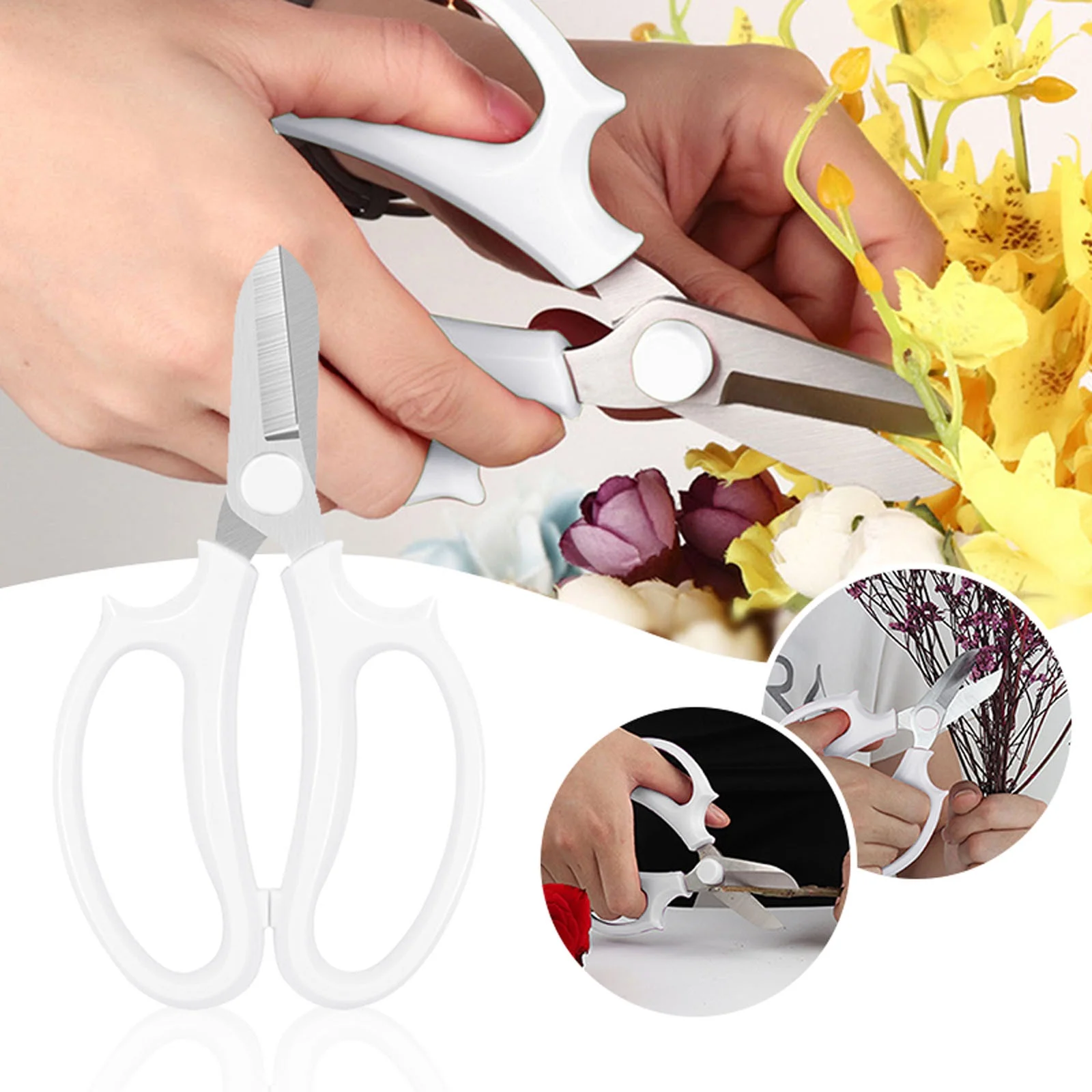 Garden Flower Scissors Thickened Stainless Steel Flower Scissors Strong Trimmer For Flowers Branches And Leaves