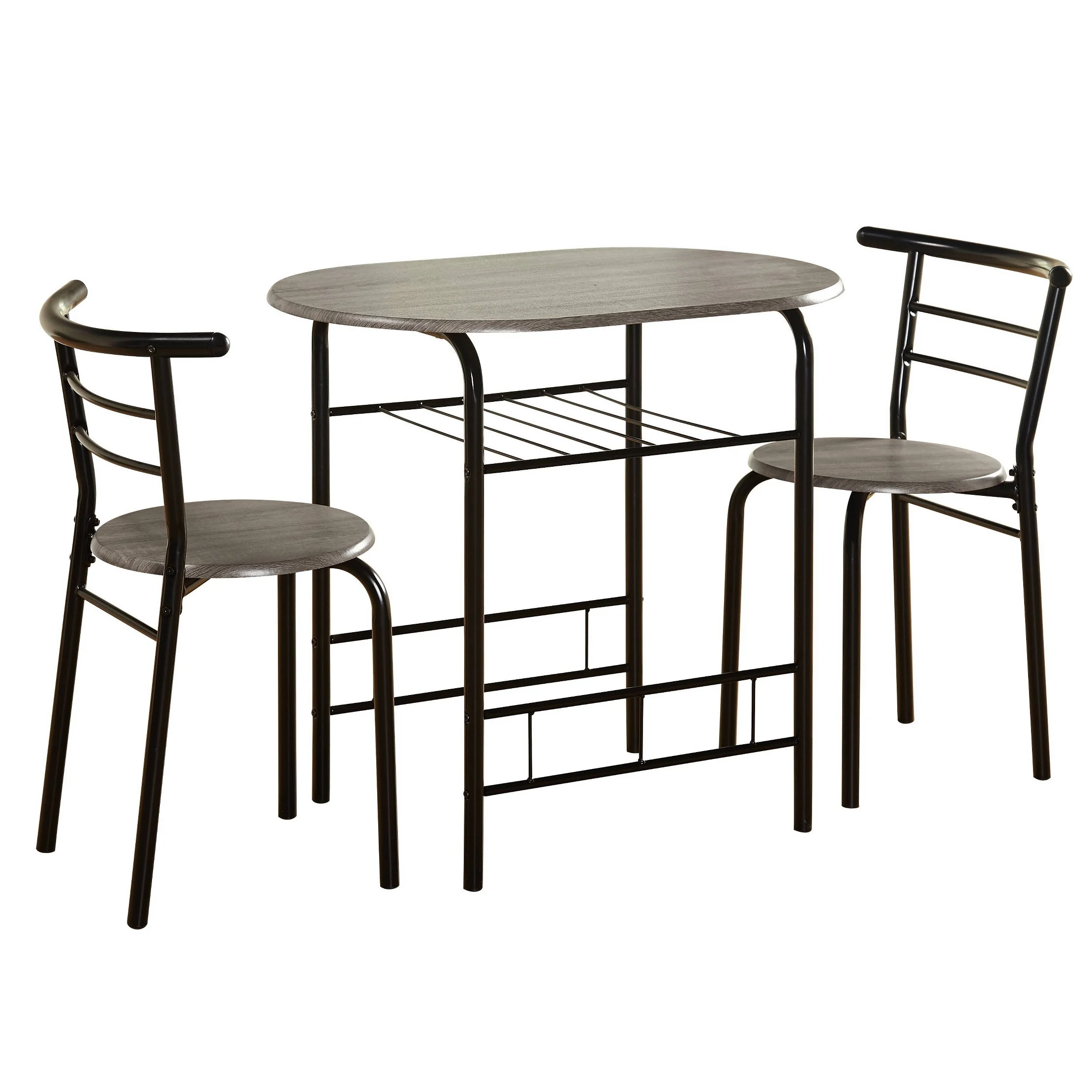 3pc Bistro Dining Sets Black/Gray