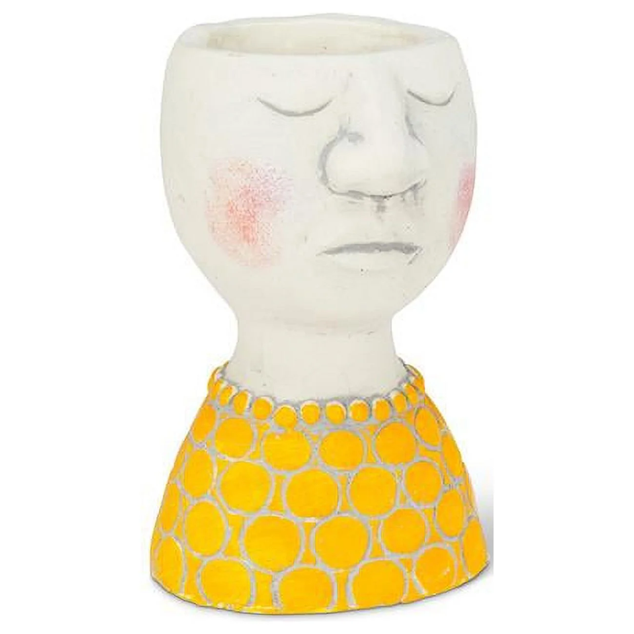 6 in. Female Head Planter, Ivory & Yellow - Small