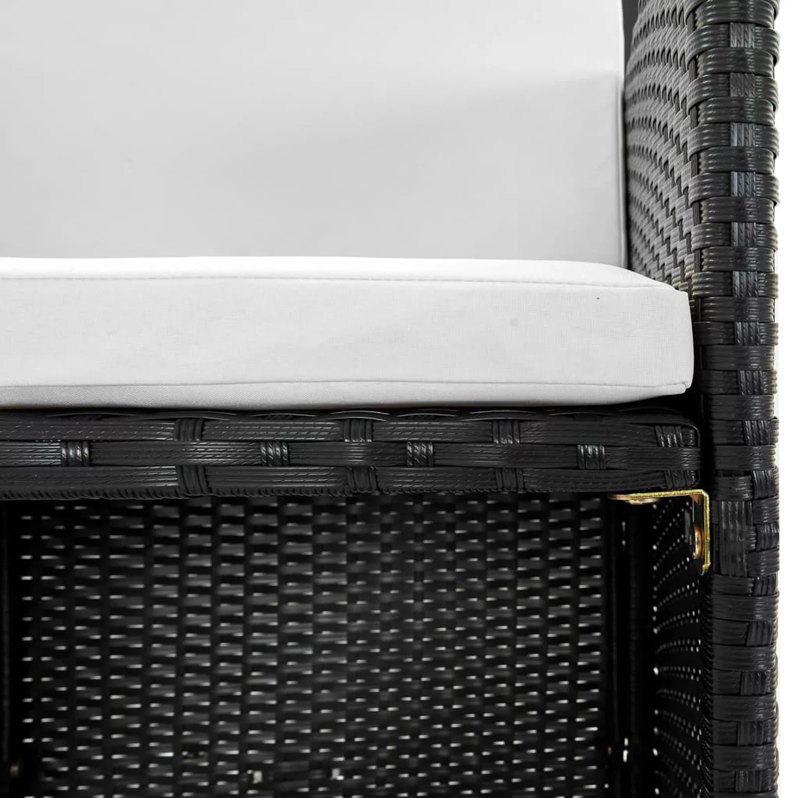 walmeck 13 Piece Patio Dining Set with Cushions Poly Rattan Black