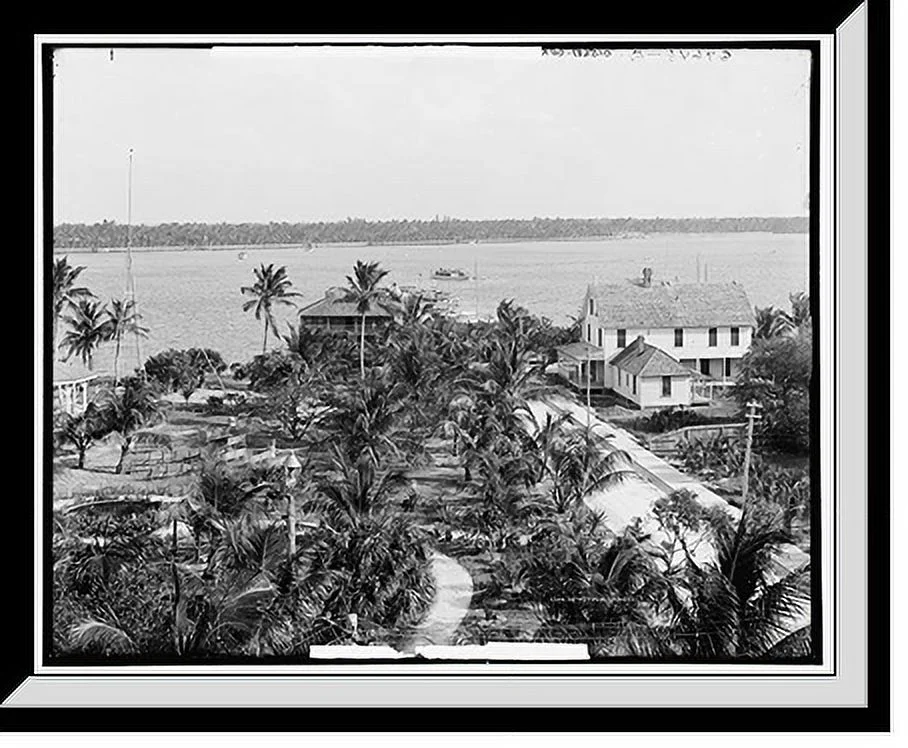 Historic Framed Print, Lake Worth and the Royal Poinciana, Palm Beach, Fla., 17-7/8