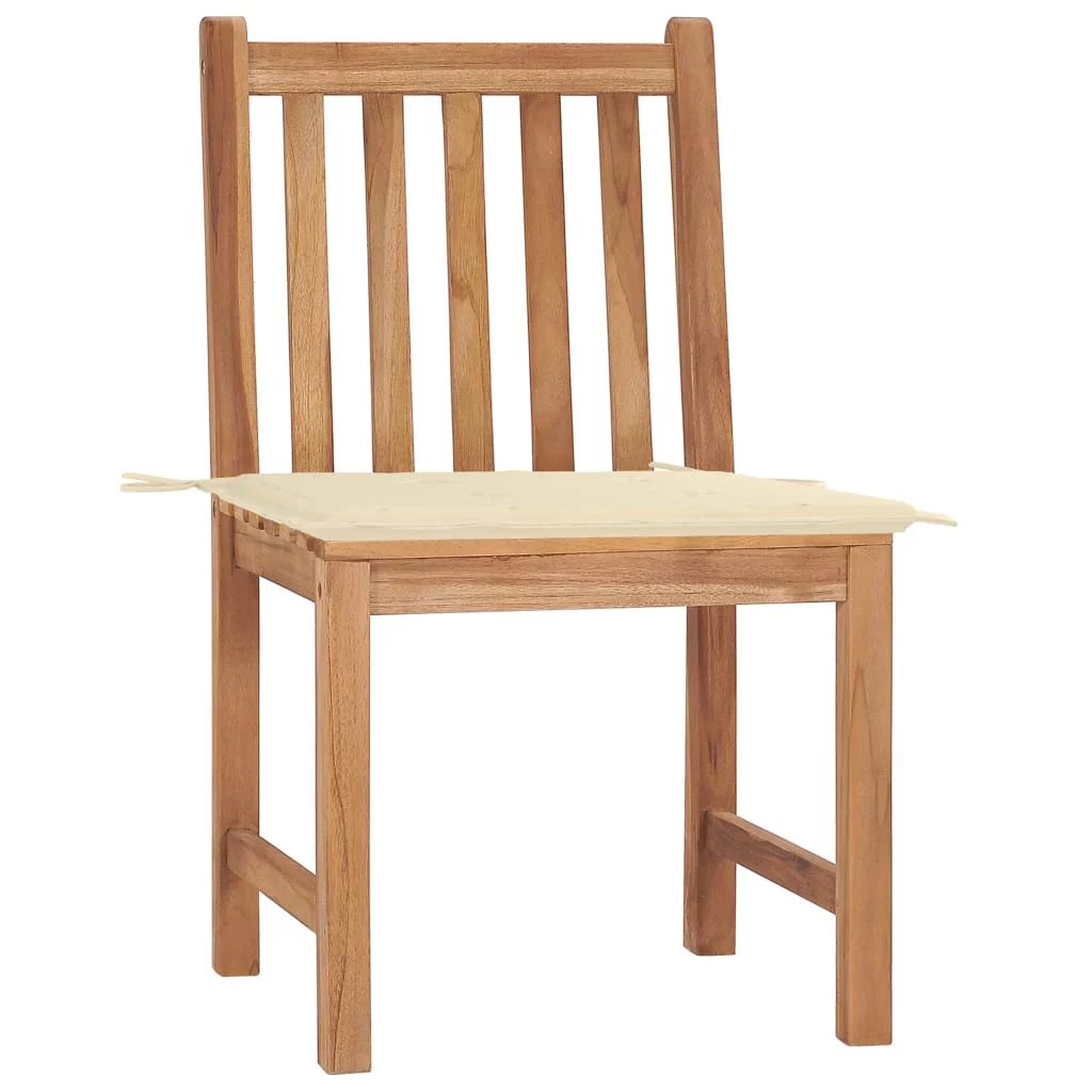 Walmeck Patio Chairs 2 pcs with Cushions Solid Teak Wood