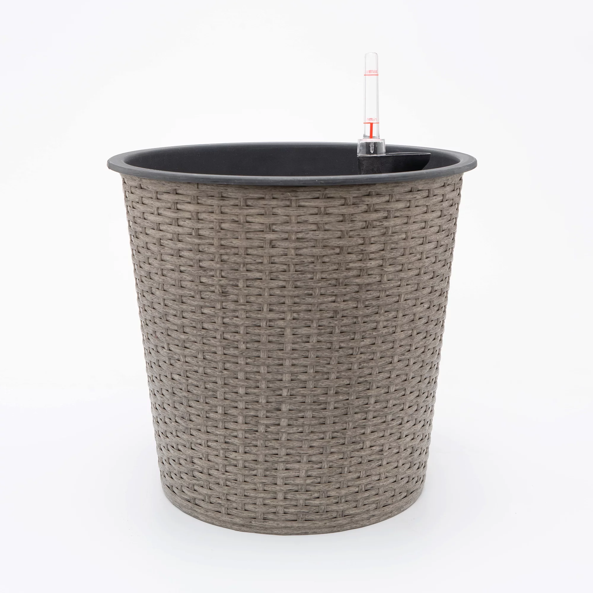 DTY Signature Smart Self-Watering Round Eco-Friendly Planter for Indoor and Outdoor - Hand-Woven Wicker, Brown