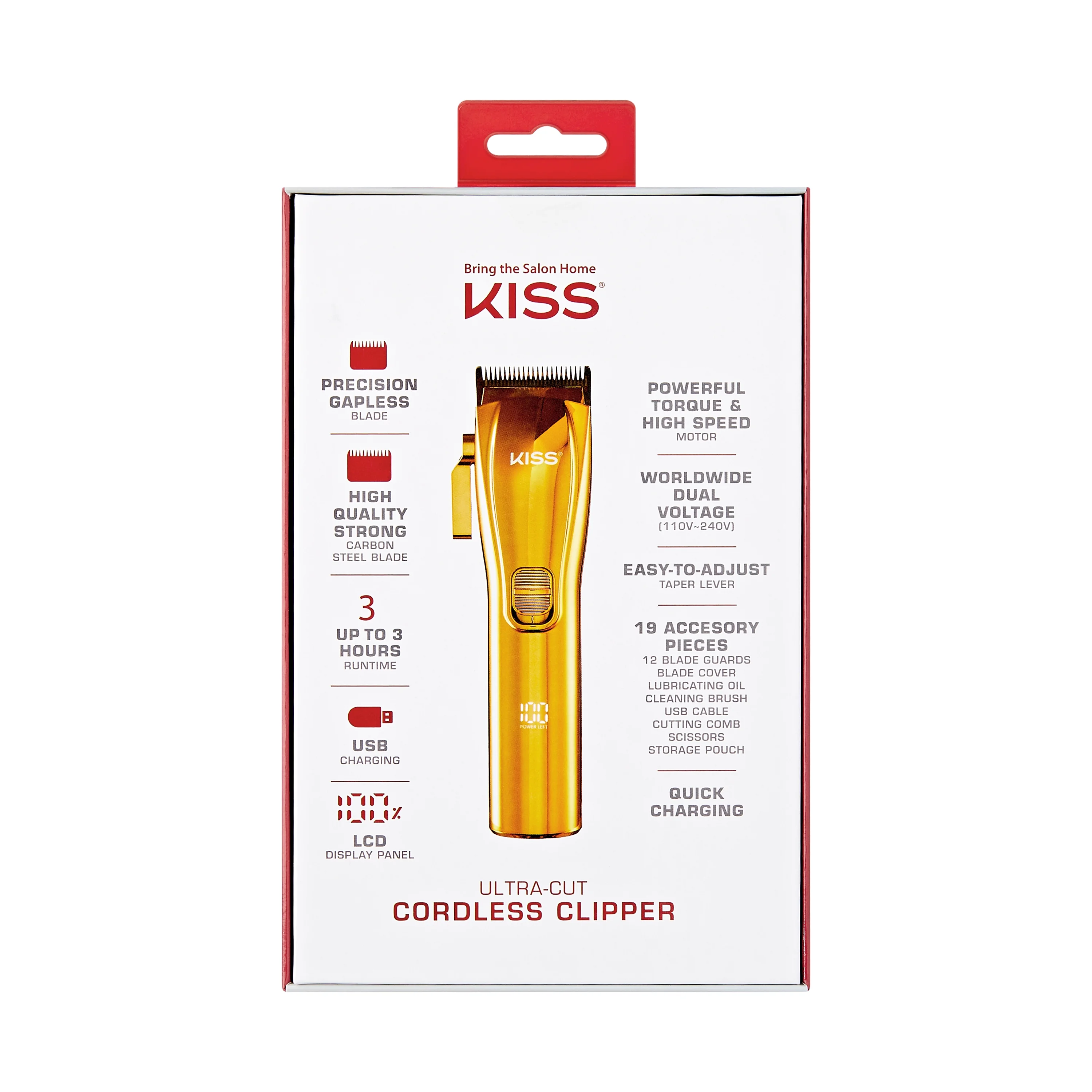 KISS Ultra Clean Cut Precision Blade Hair Clipper, 19 Pcs. Unisex