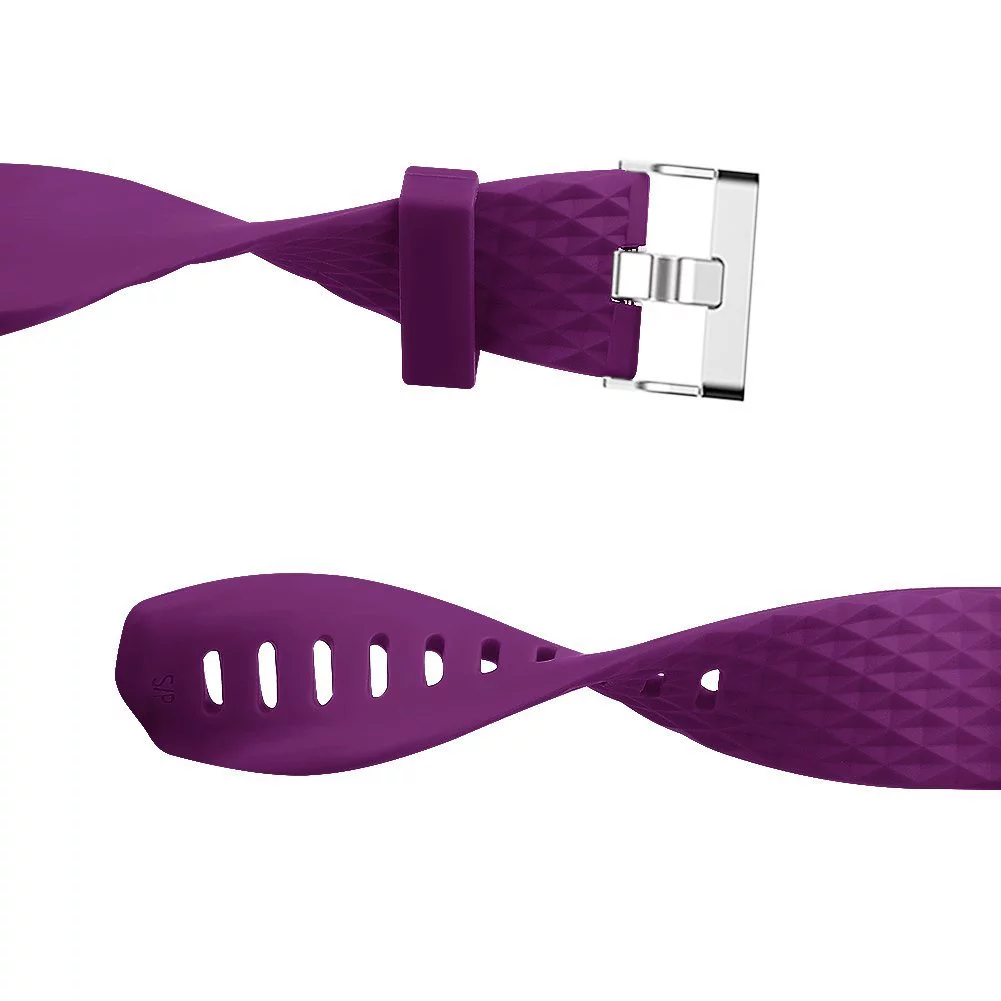 Fitbit Charge 2 Bands Band Replacement Small Large Silicone Special Plum, Large