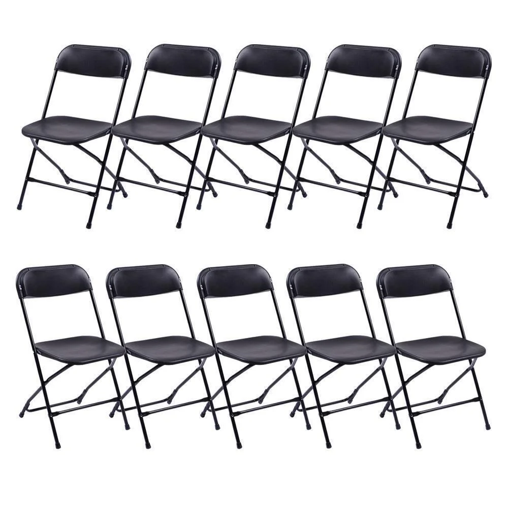Lot 50 Commercial Steel Frame Plastic Folding Chairs Stackable Picnic Party Home