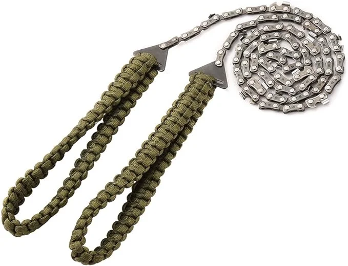 Pocket Chainsaw with Parachute Cord Handle 91.44 cm 40.64 cm Long Chain Hand Saw Quick Wood and Tree Cutting Emergency Survival Gear Best for Camping Backpacking Hiking Hunting.