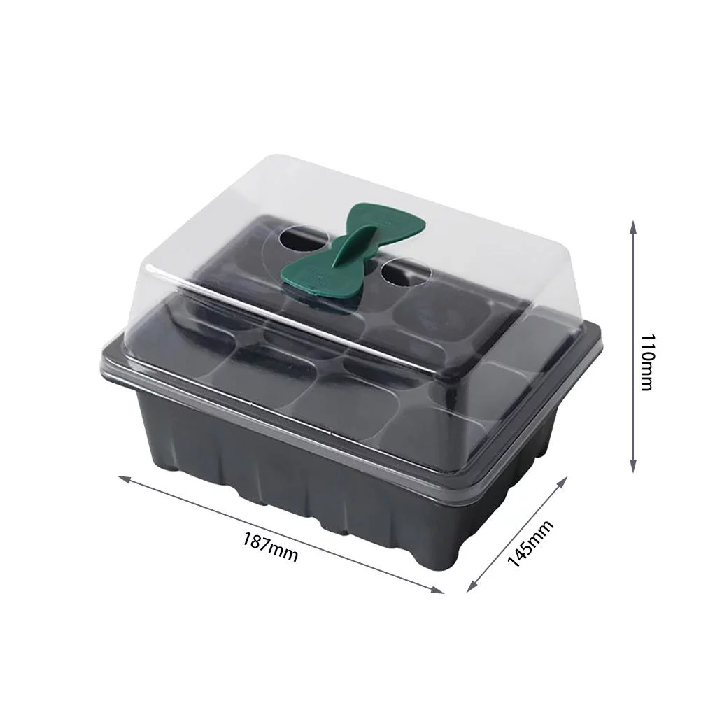Verdant Touch Seed Tray 12 Hole Tray Seed Starter Tray with Lid Grow Box Seedling Nursery Tray for Greenhouse Seedling Germination Growing