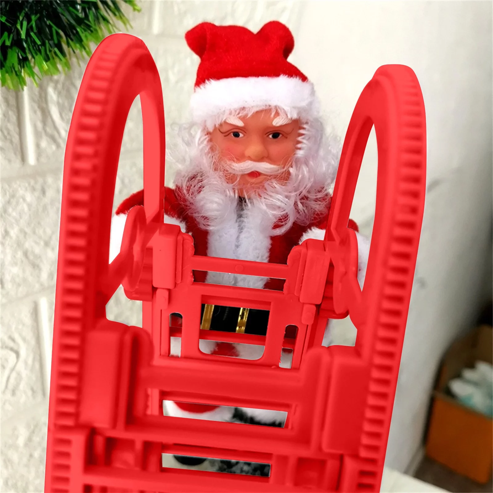 YHAIOGS Electric Climbing Ladder Santa Claus Christmas Climbing Santa Plush Doll TOy