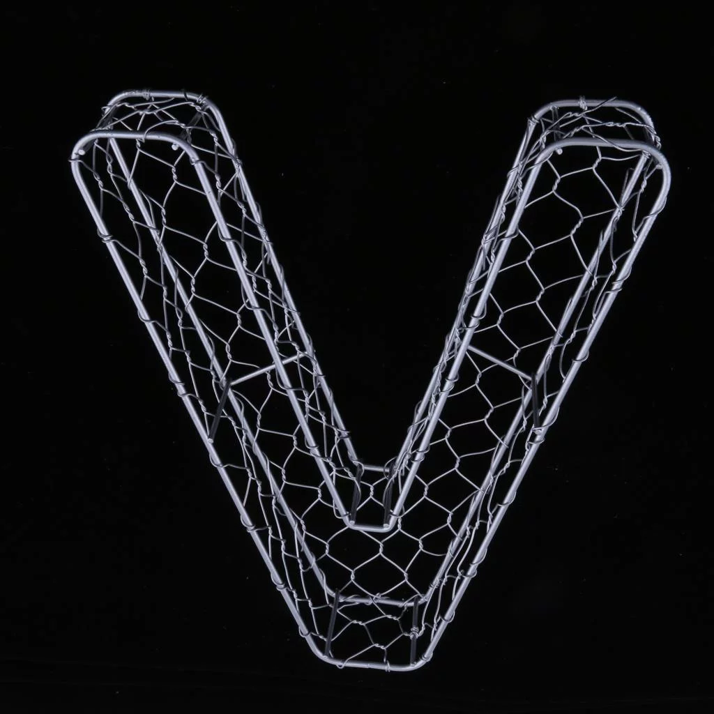 Alphabet Iron Wire Wreath Frame Succulent Pot Metal Planter Plant Holder