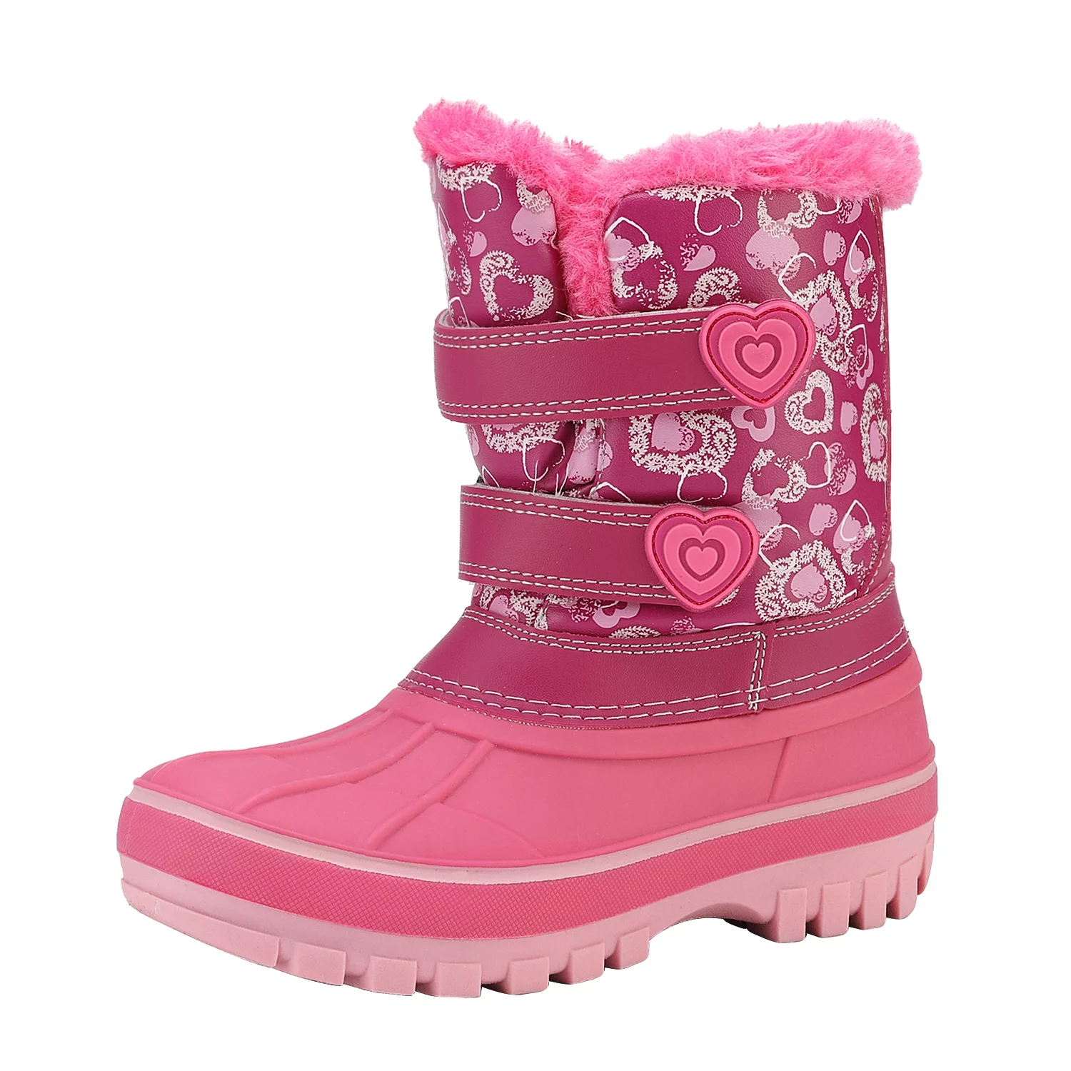 Dream Pairs Boys & Girls Winter Zip Snow Boots Outdoor Warm Waterproof Sport Snow Boot DUCKO PINK Size 9